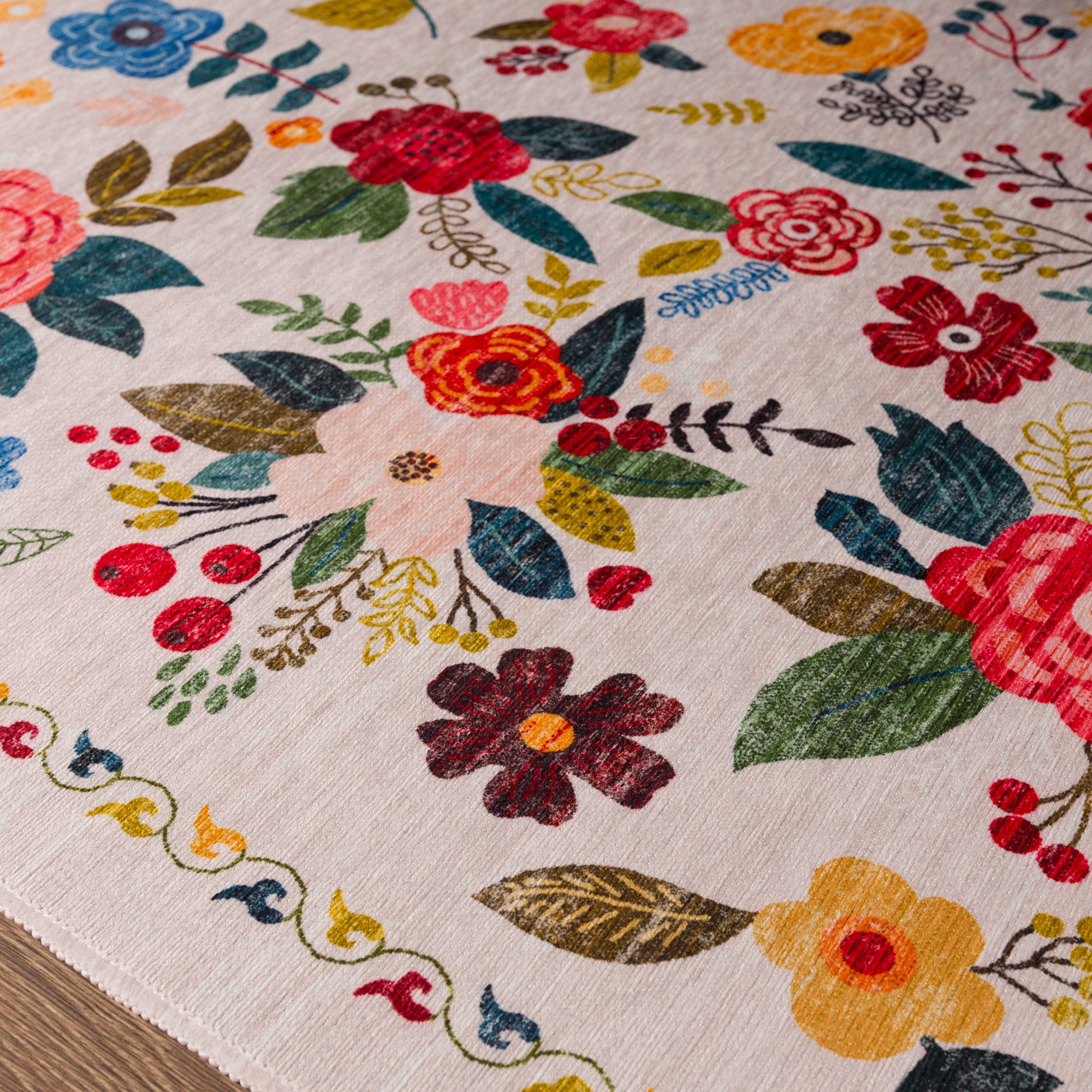Lera Vintage Floral Pattern Rug
