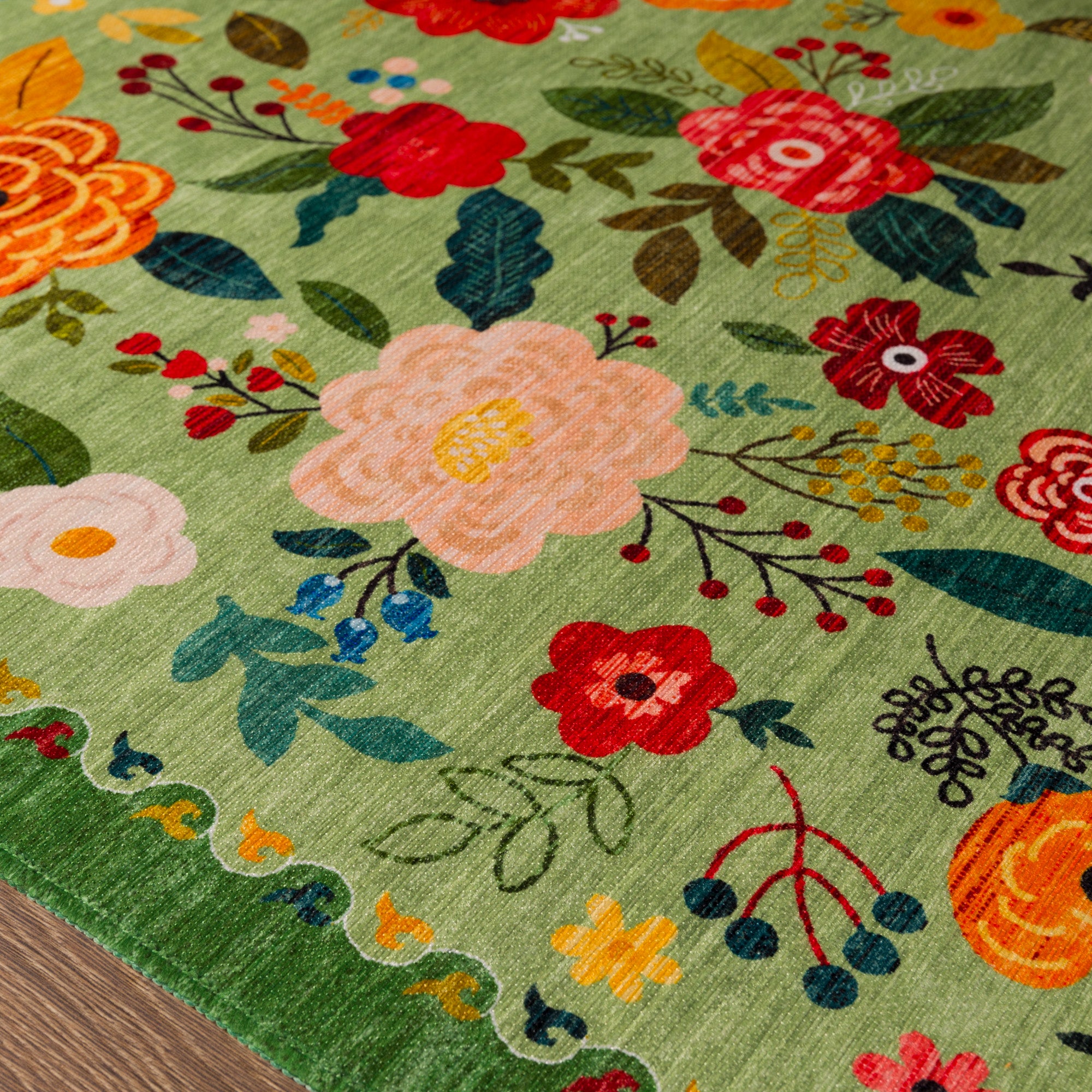 Lera Vintage Floral Pattern Rug