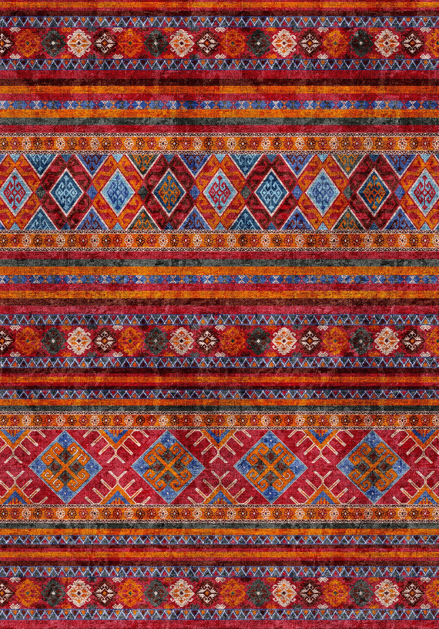 Raya Bohemian Striped Design Rug