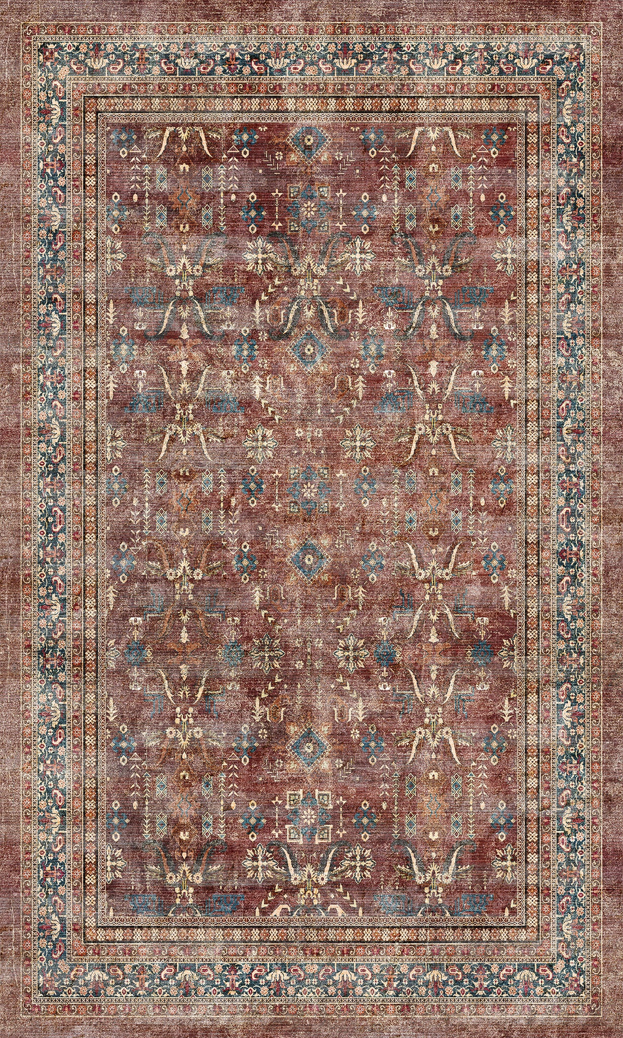 Sabra Distressed Ornamental Rug
