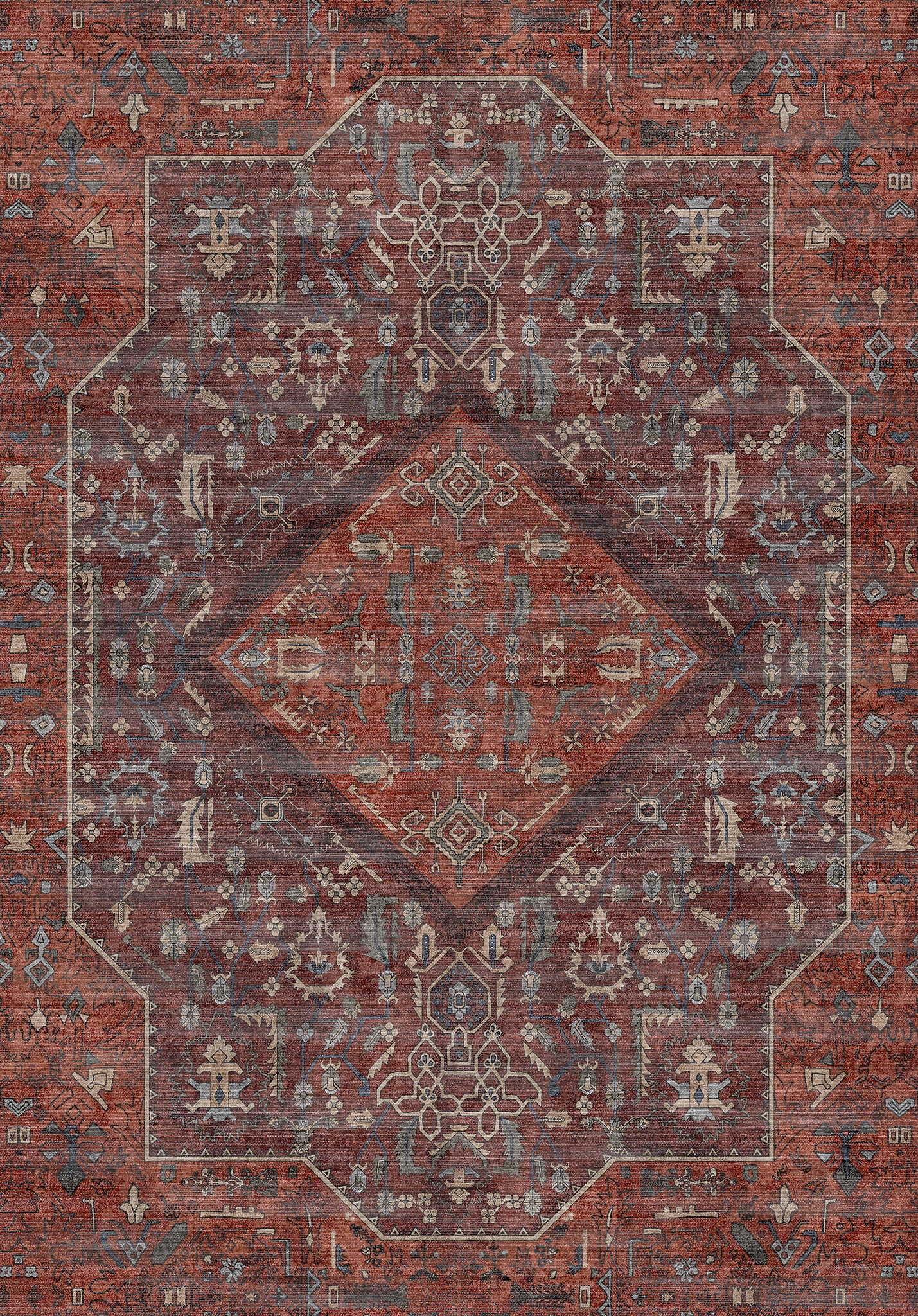 Elliot Tapis à médaillon géométrique