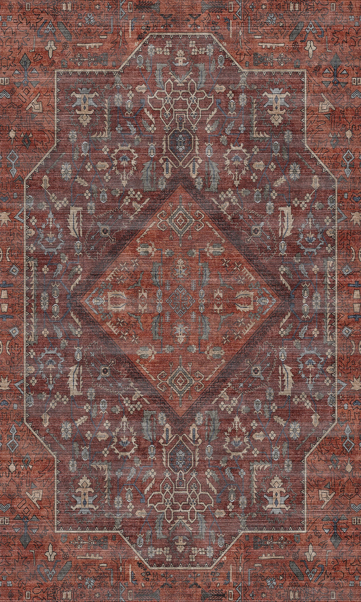 Elliot Tapis à médaillon géométrique