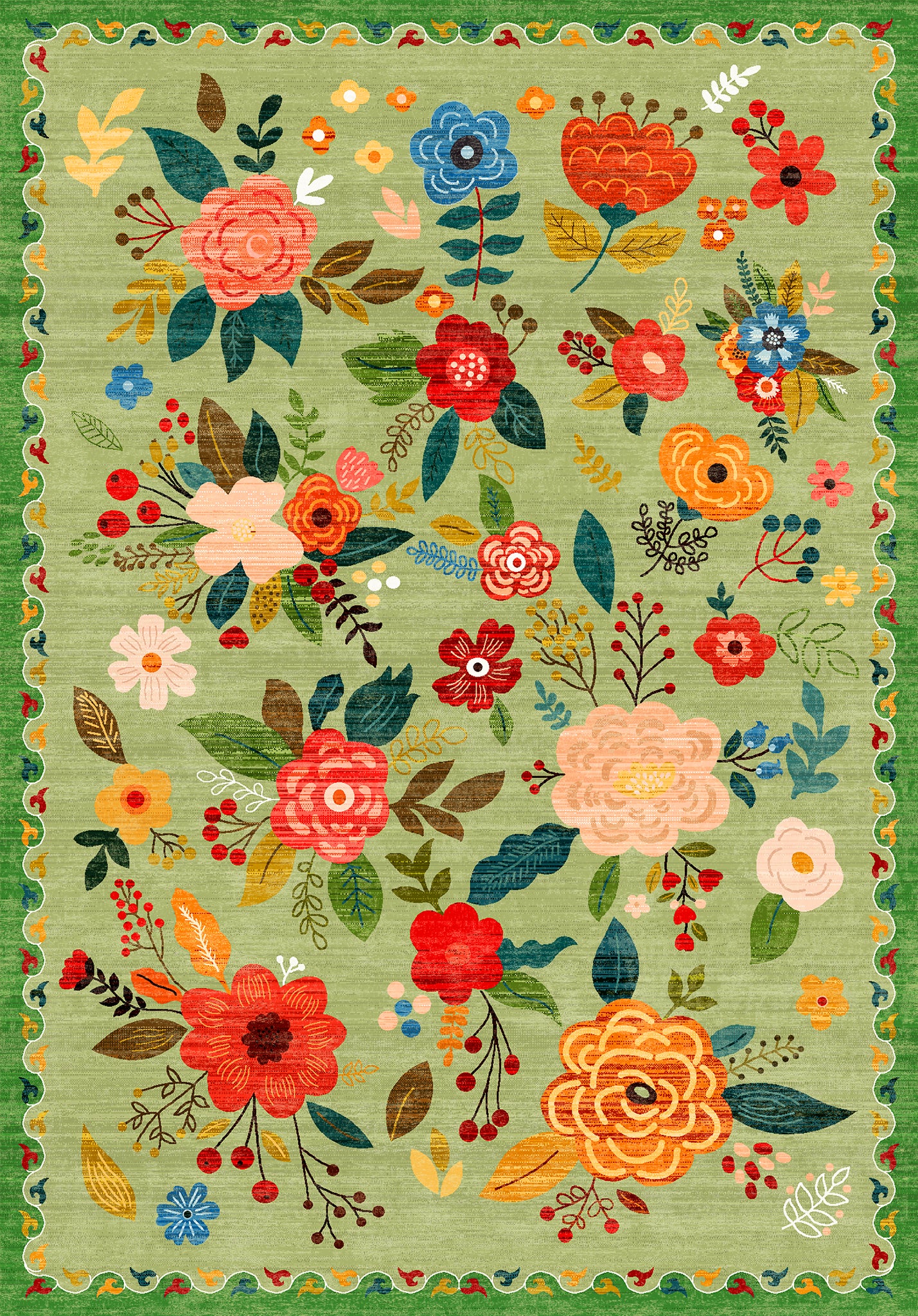 Lera Килим с винтидж флорална украса