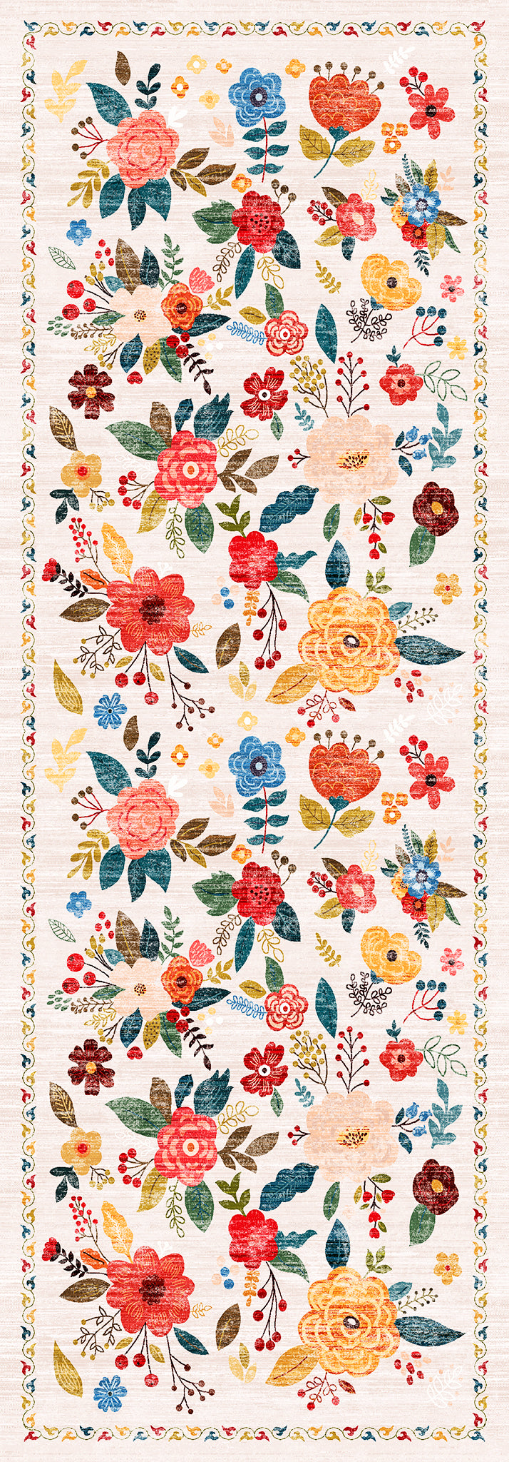 Lera Vintageblommigt Mönstrad Matta