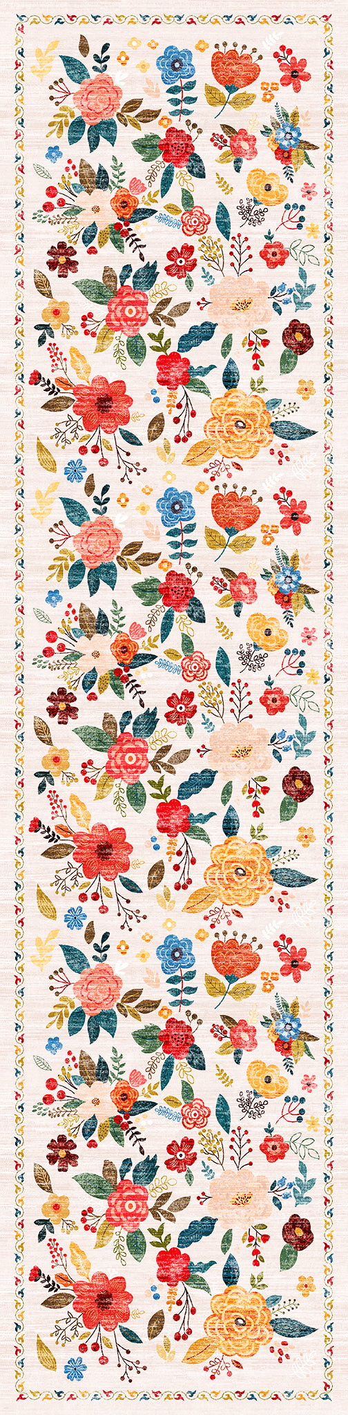 Lera Vintageblommigt Mönstrad Matta