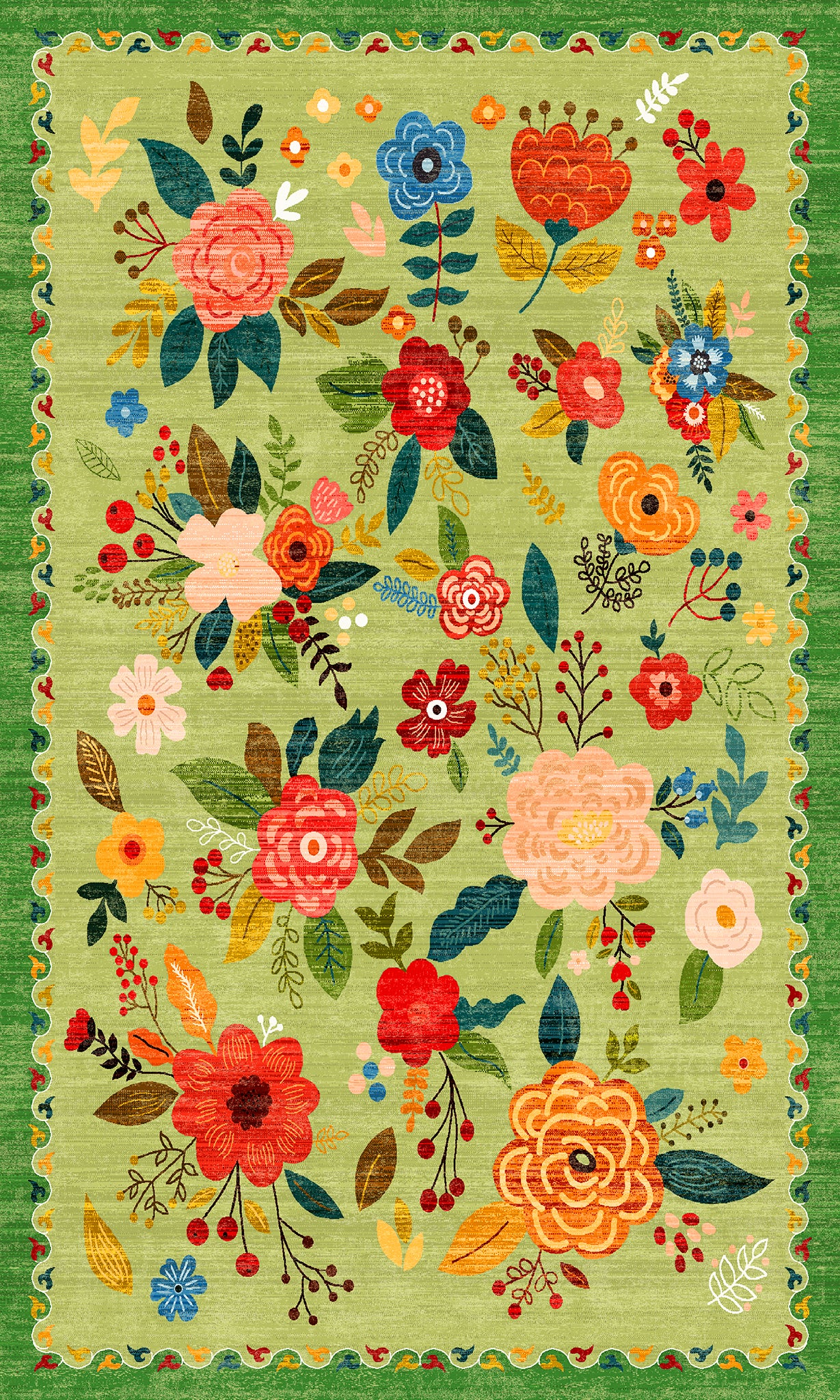 Lera Vintageblommigt Mönstrad Matta