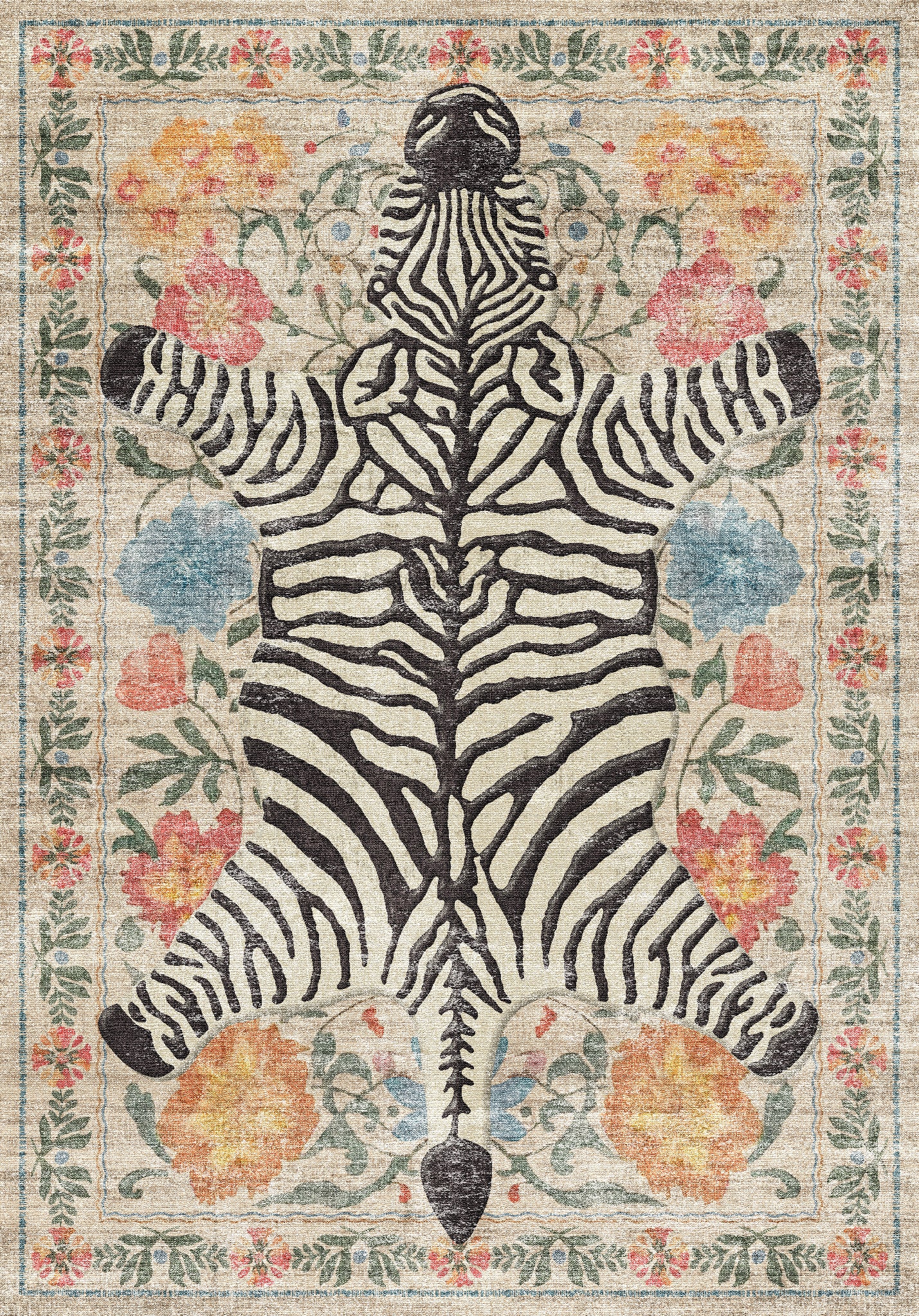 Yara Botanischer Zebra-Teppich