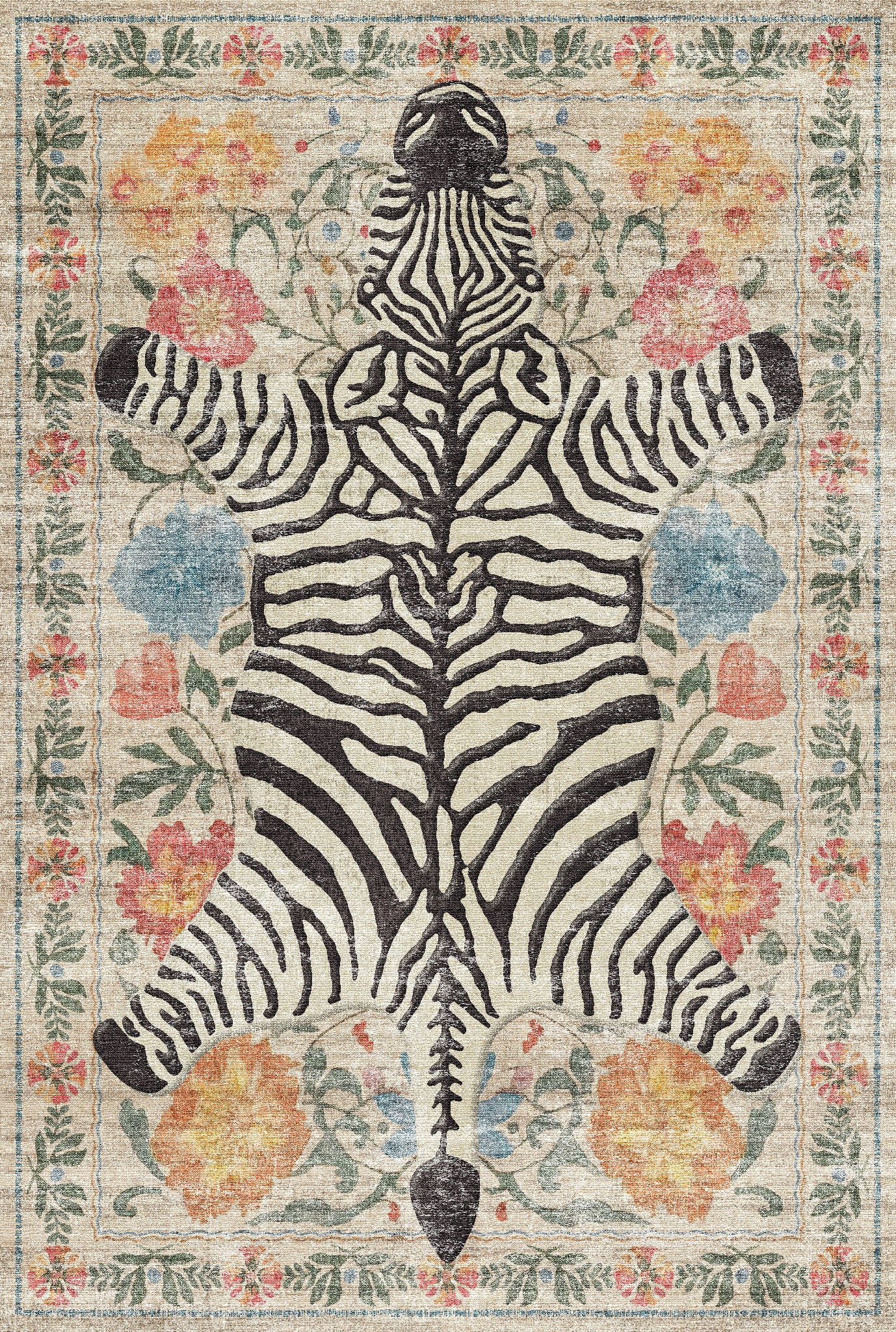 Yara Botanischer Zebra-Teppich