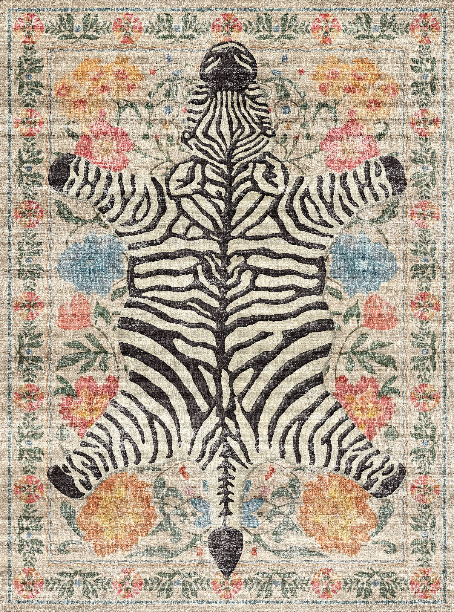 Yara Botanischer Zebra-Teppich