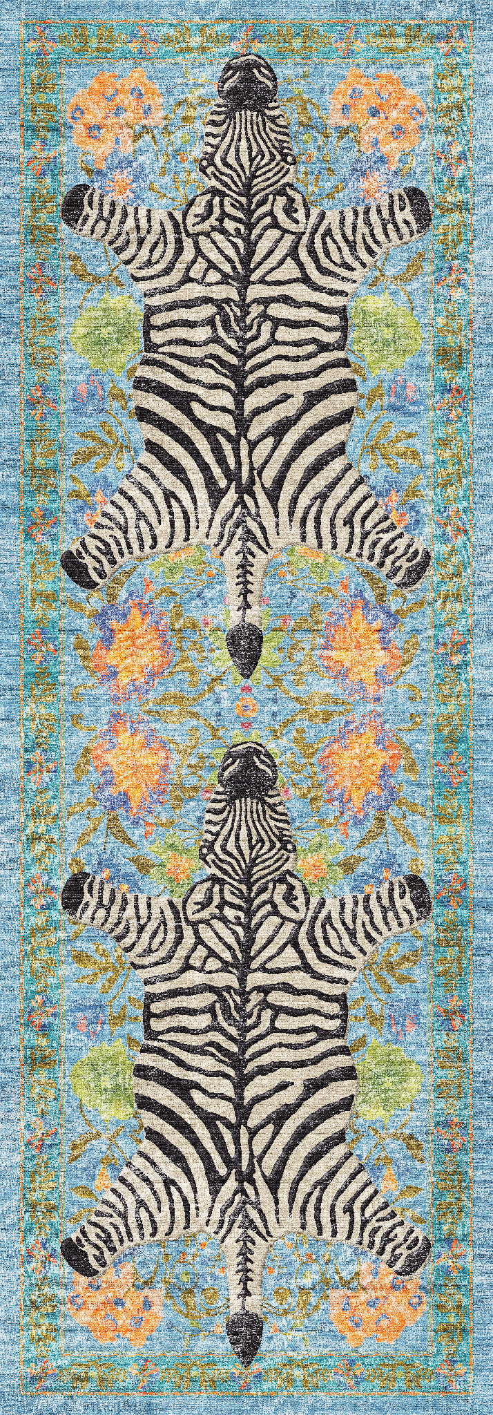 Yara Ботанически килим със зебров печат