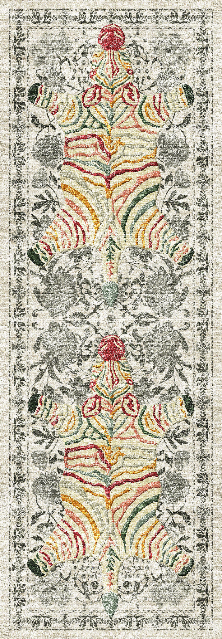 Yara Ботанически килим със зебров печат