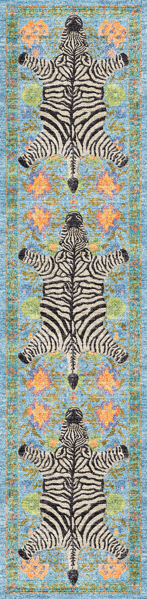 Yara Ботанически килим със зебров печат