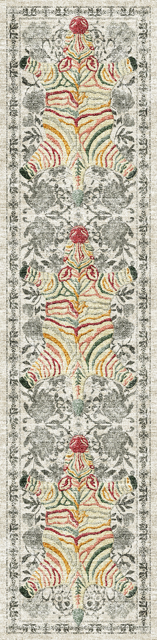 Yara Ботанически килим със зебров печат