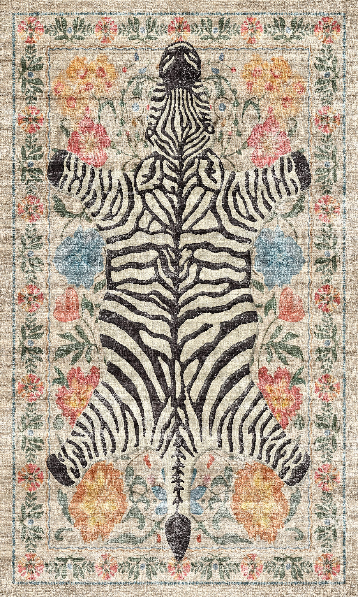 Yara Botanischer Zebra-Teppich