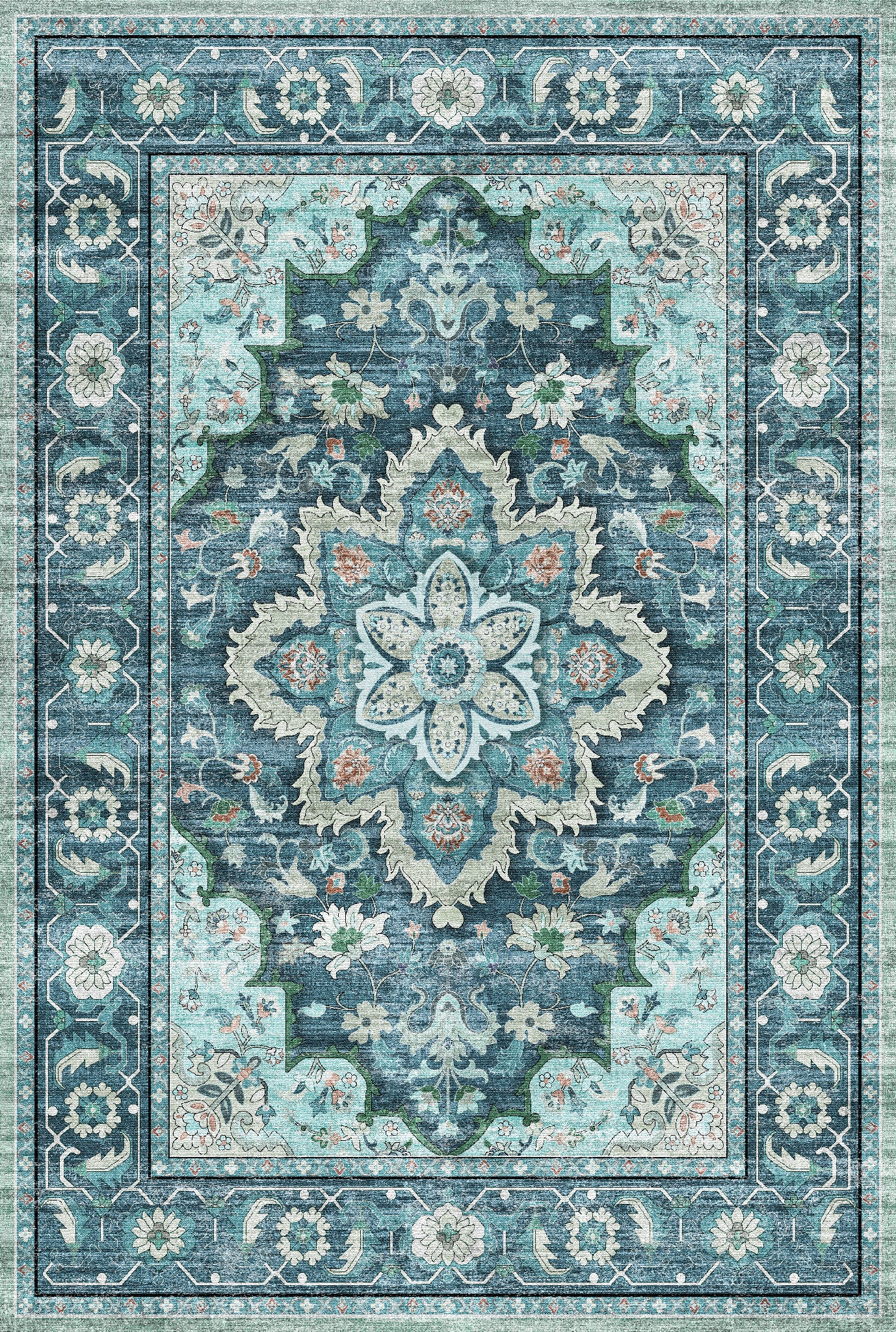 Aubrey Tapis à médaillon classique