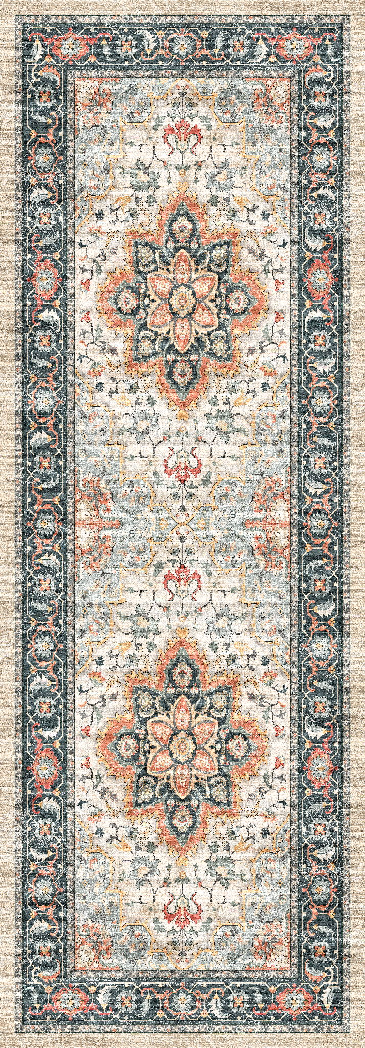 Aubrey Tapis à médaillon classique