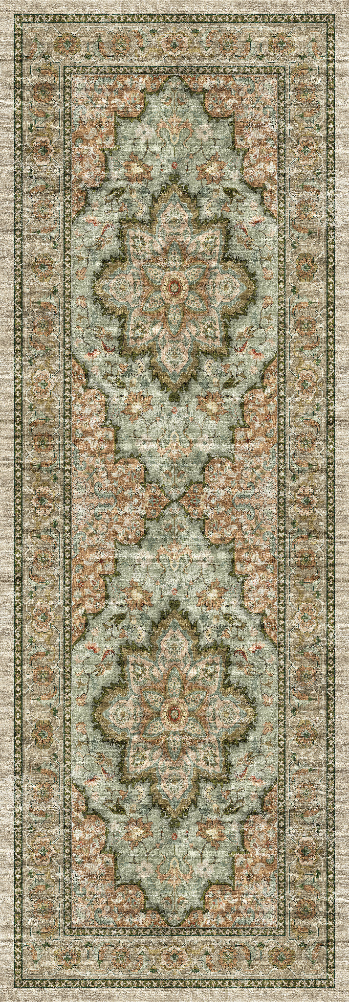 Aubrey Tapis à médaillon classique