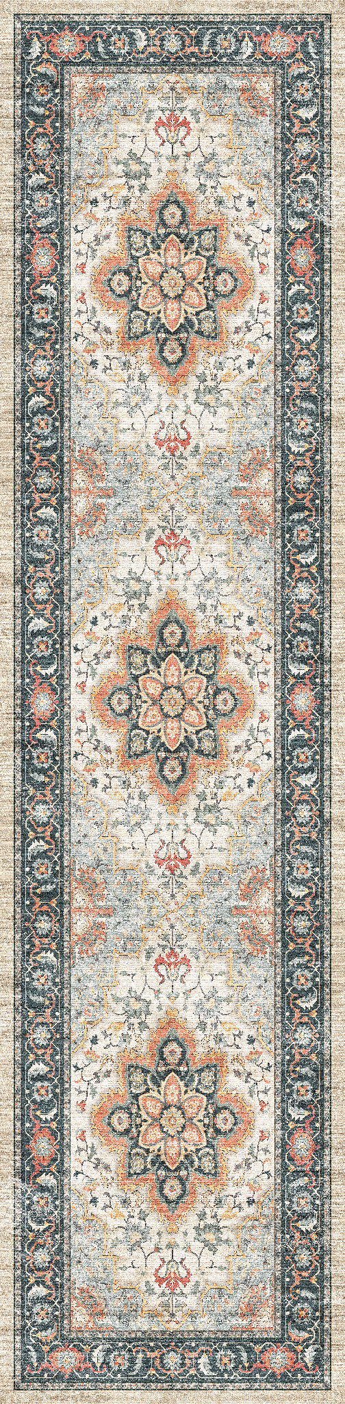 Aubrey Tapis à médaillon classique