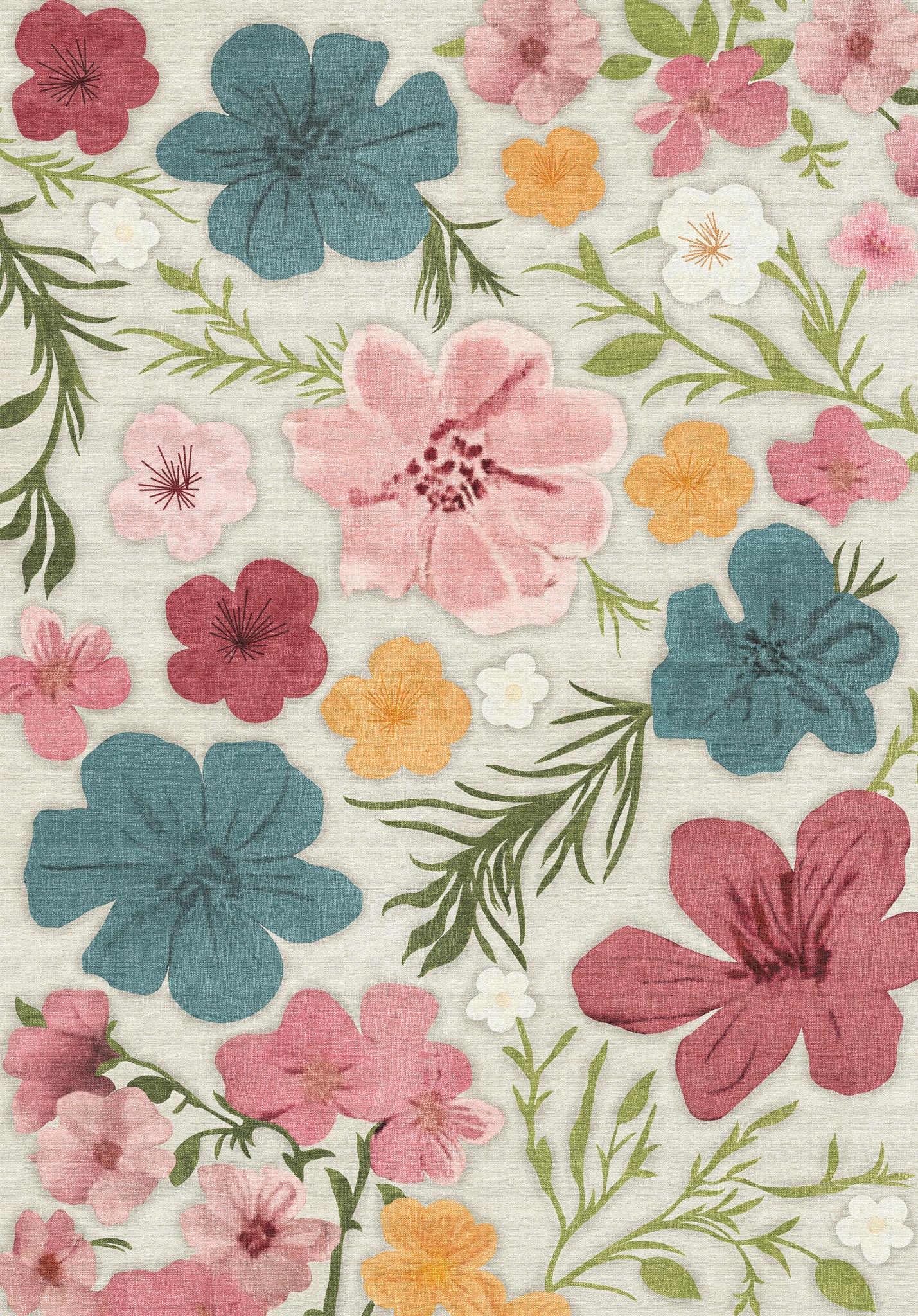 Delphine Teppich mit Blumenmuster