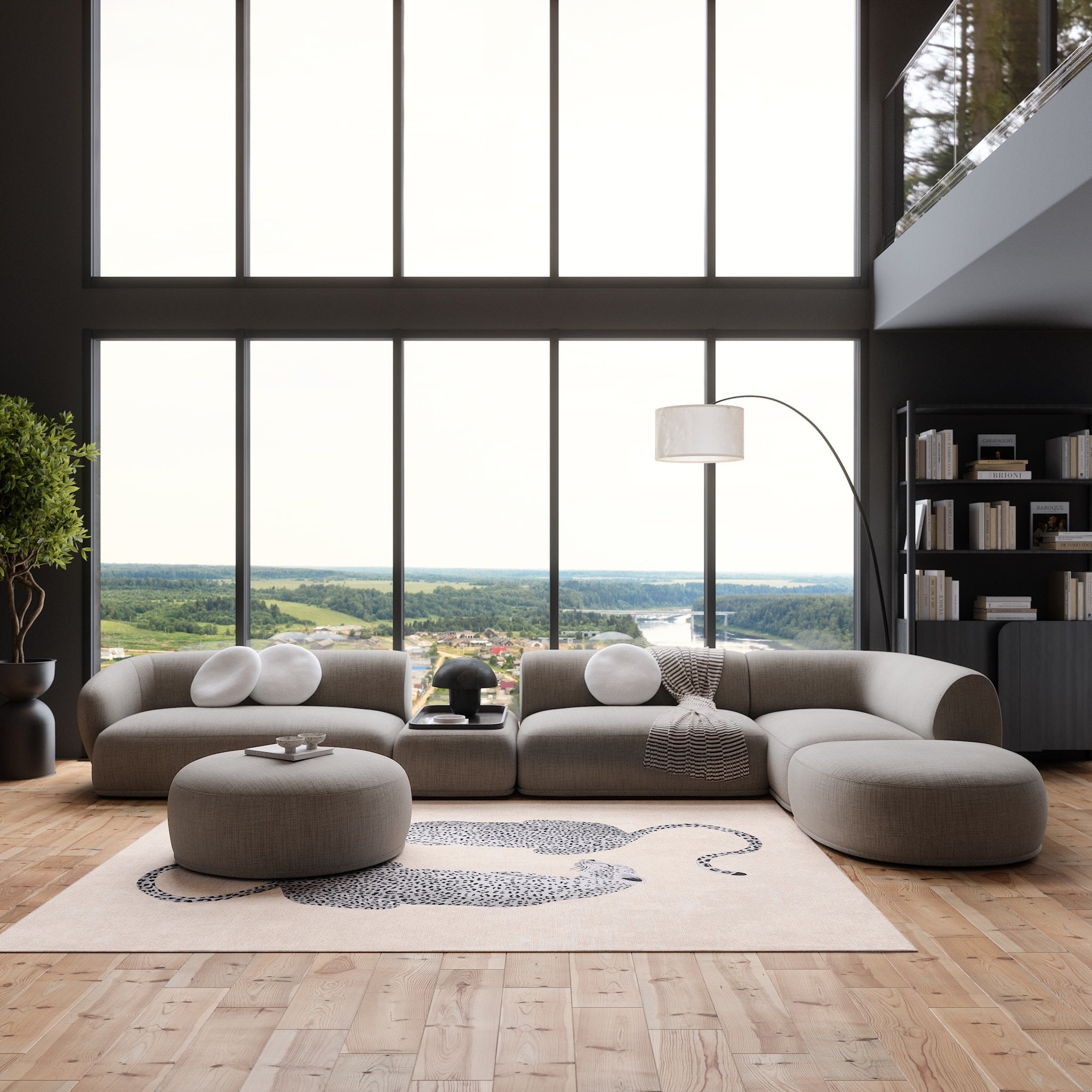 Sandy Tappeto chic con motivo leopardato