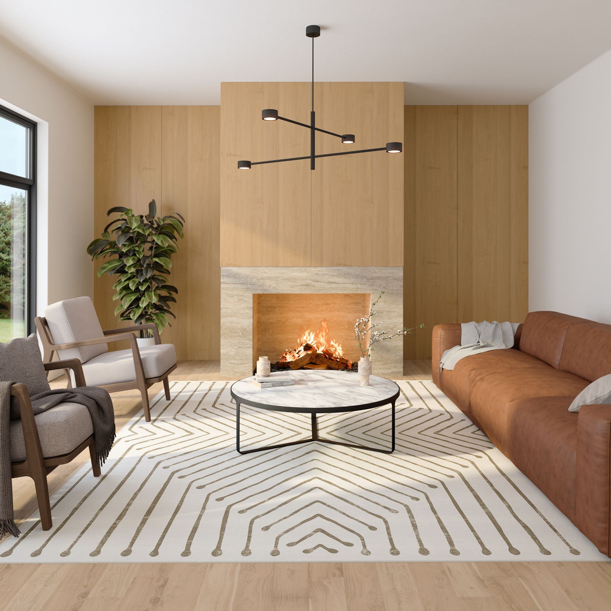 Aira Geometriskt Linjemönster Matta