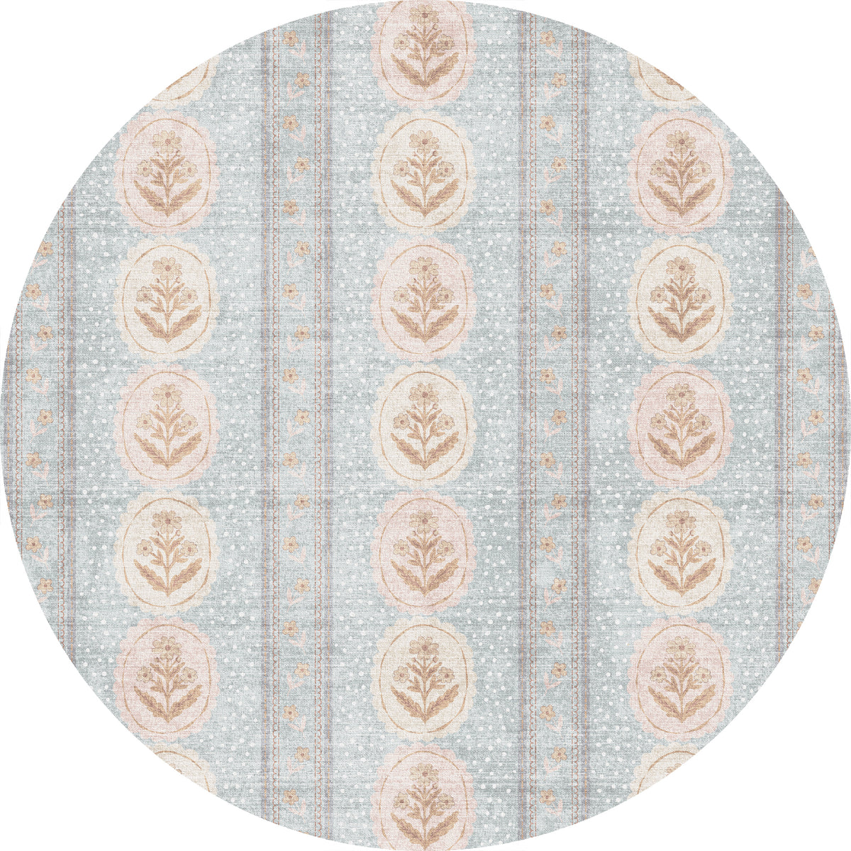 Lilia Weicher Medaillon-Teppich mit Blumenmuster