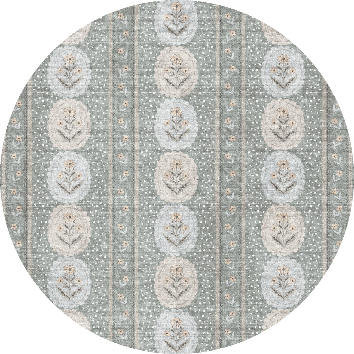 Lilia Weicher Medaillon-Teppich mit Blumenmuster