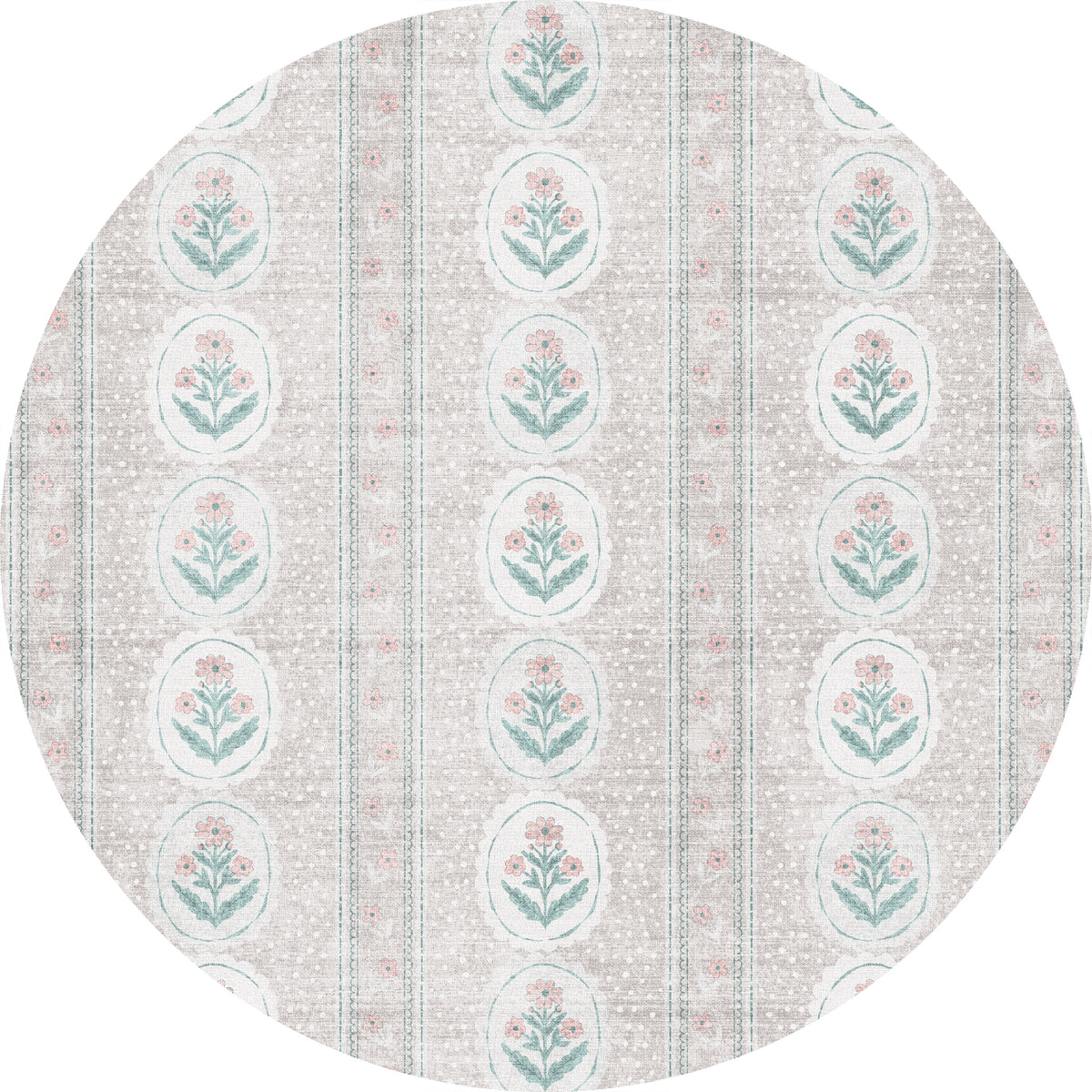 Lilia Weicher Medaillon-Teppich mit Blumenmuster