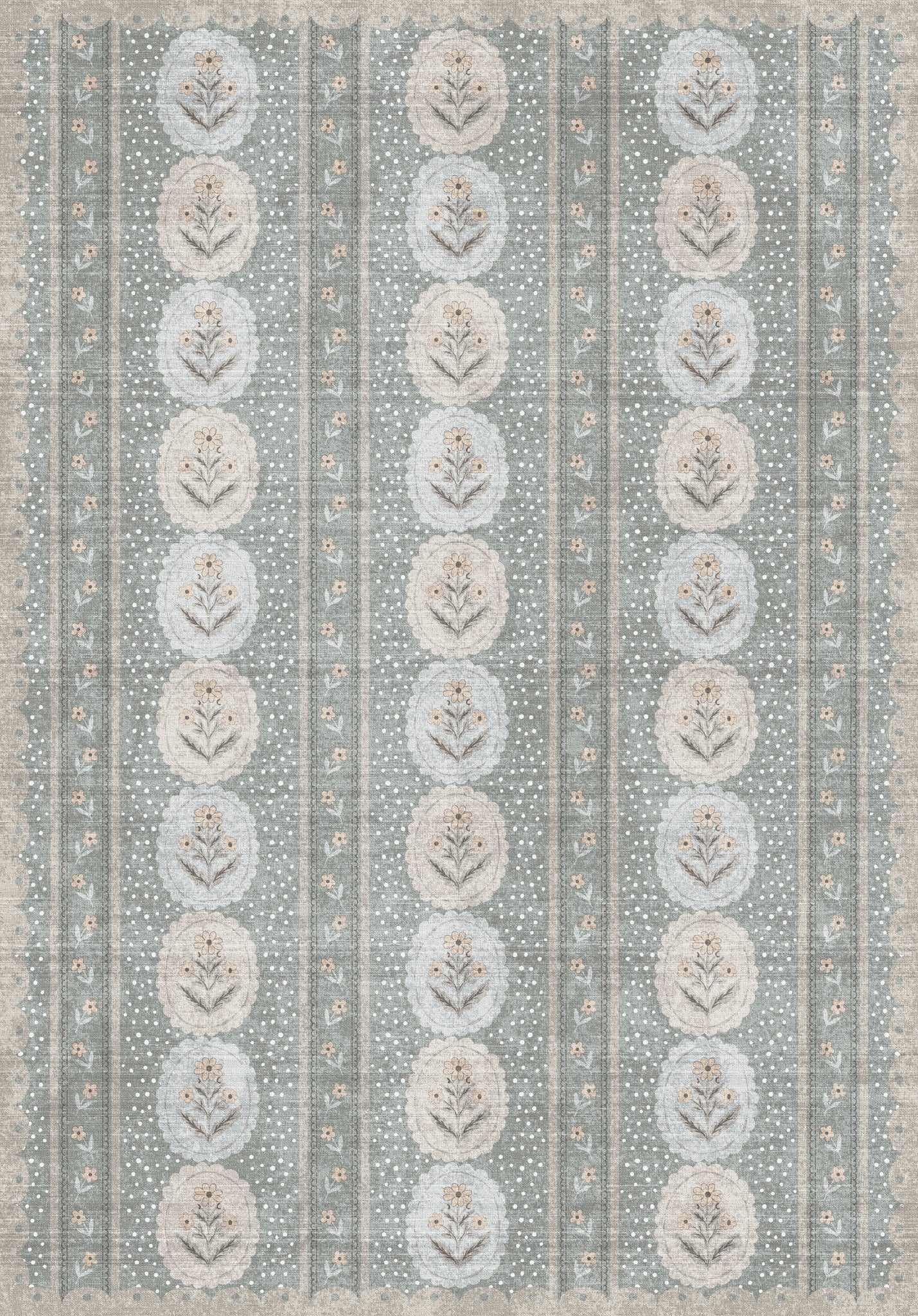 Lilia Minkštas gėlių medaliono kilimas