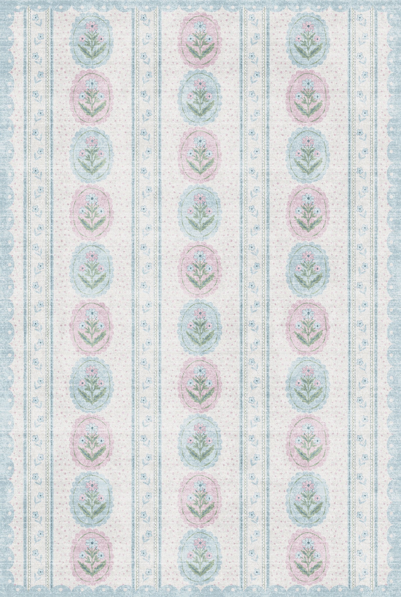 Lilia Minkštas gėlių medaliono kilimas