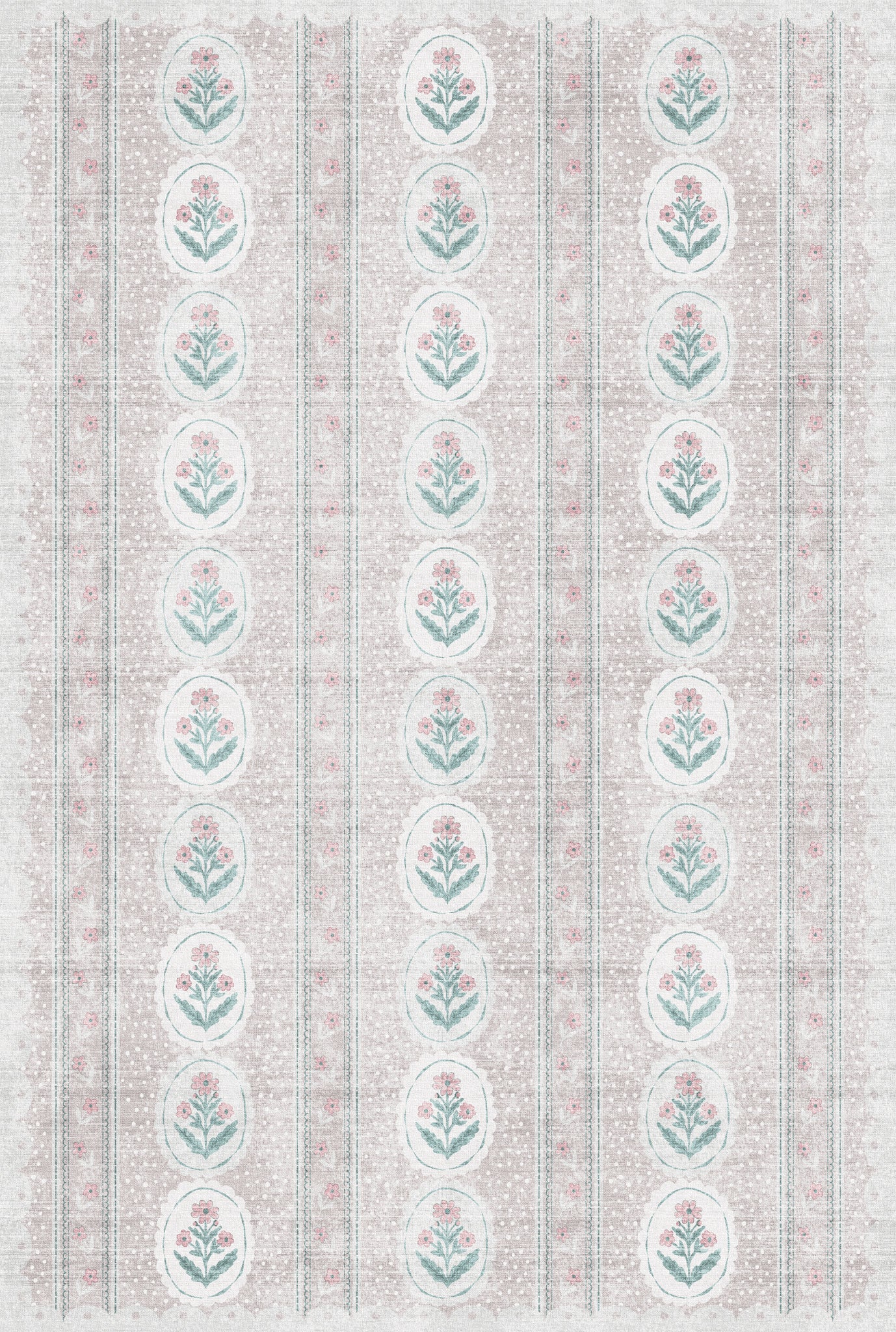 Lilia Minkštas gėlių medaliono kilimas