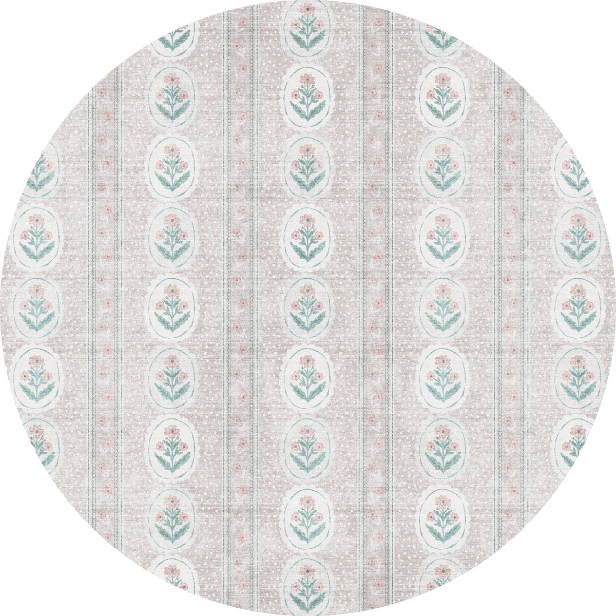 Lilia Weicher Medaillon-Teppich mit Blumenmuster