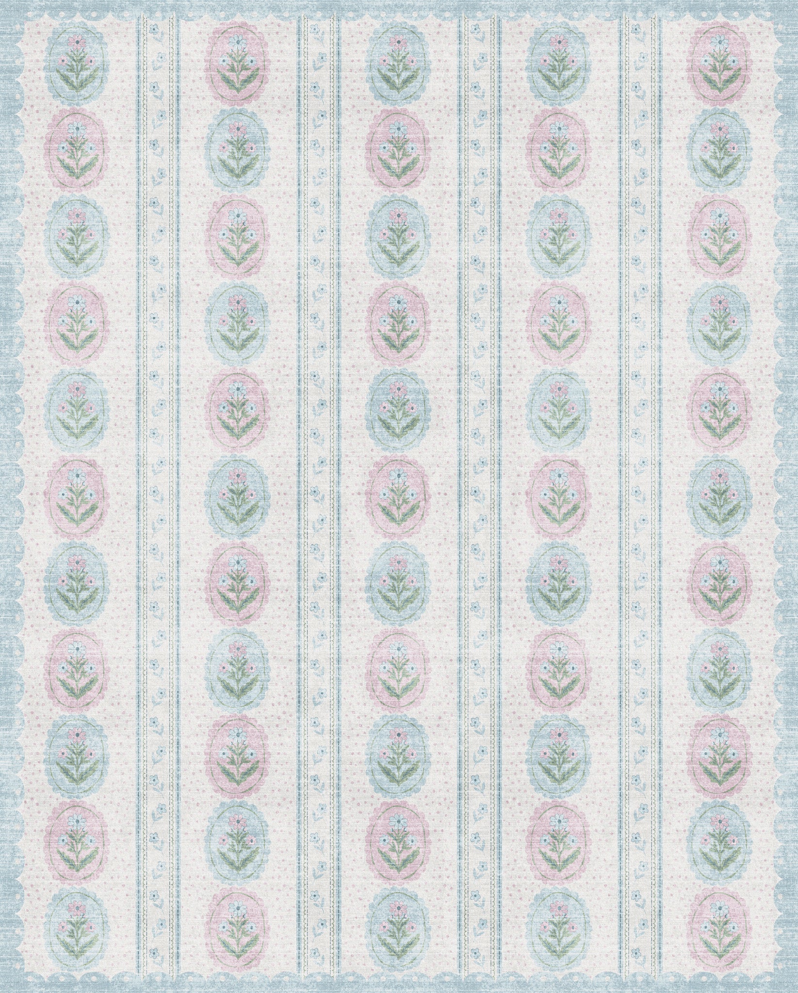 Lilia Minkštas gėlių medaliono kilimas