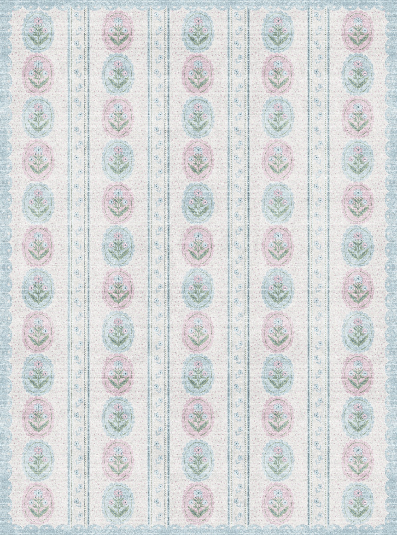 Lilia Minkštas gėlių medaliono kilimas