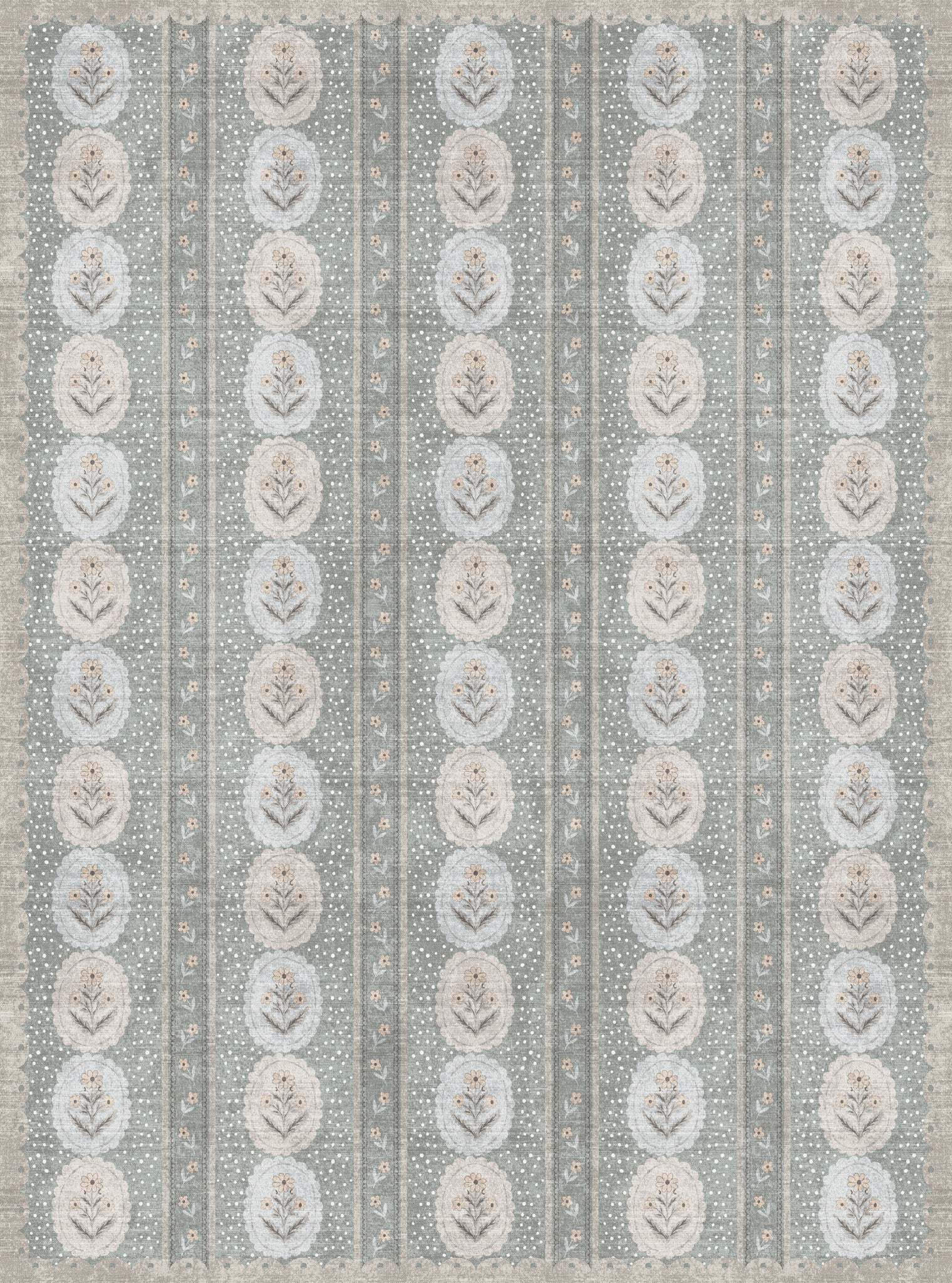 Lilia Minkštas gėlių medaliono kilimas