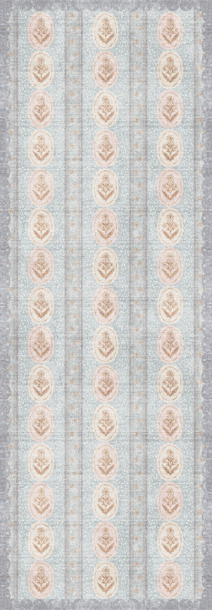 Lilia Minkštas gėlių medaliono kilimas