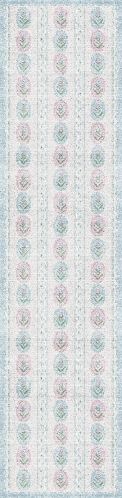 Lilia Minkštas gėlių medaliono kilimas