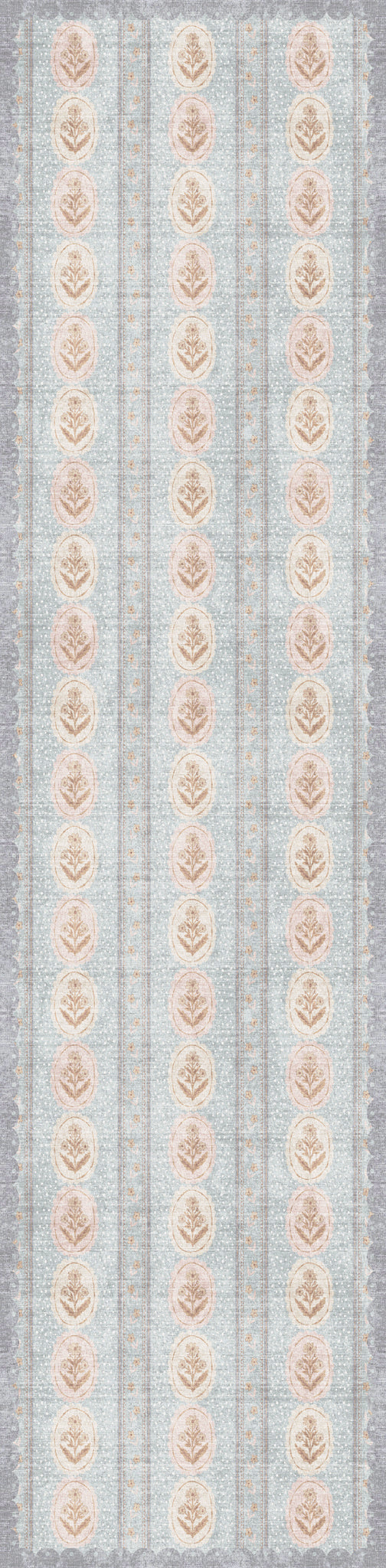 Lilia Minkštas gėlių medaliono kilimas