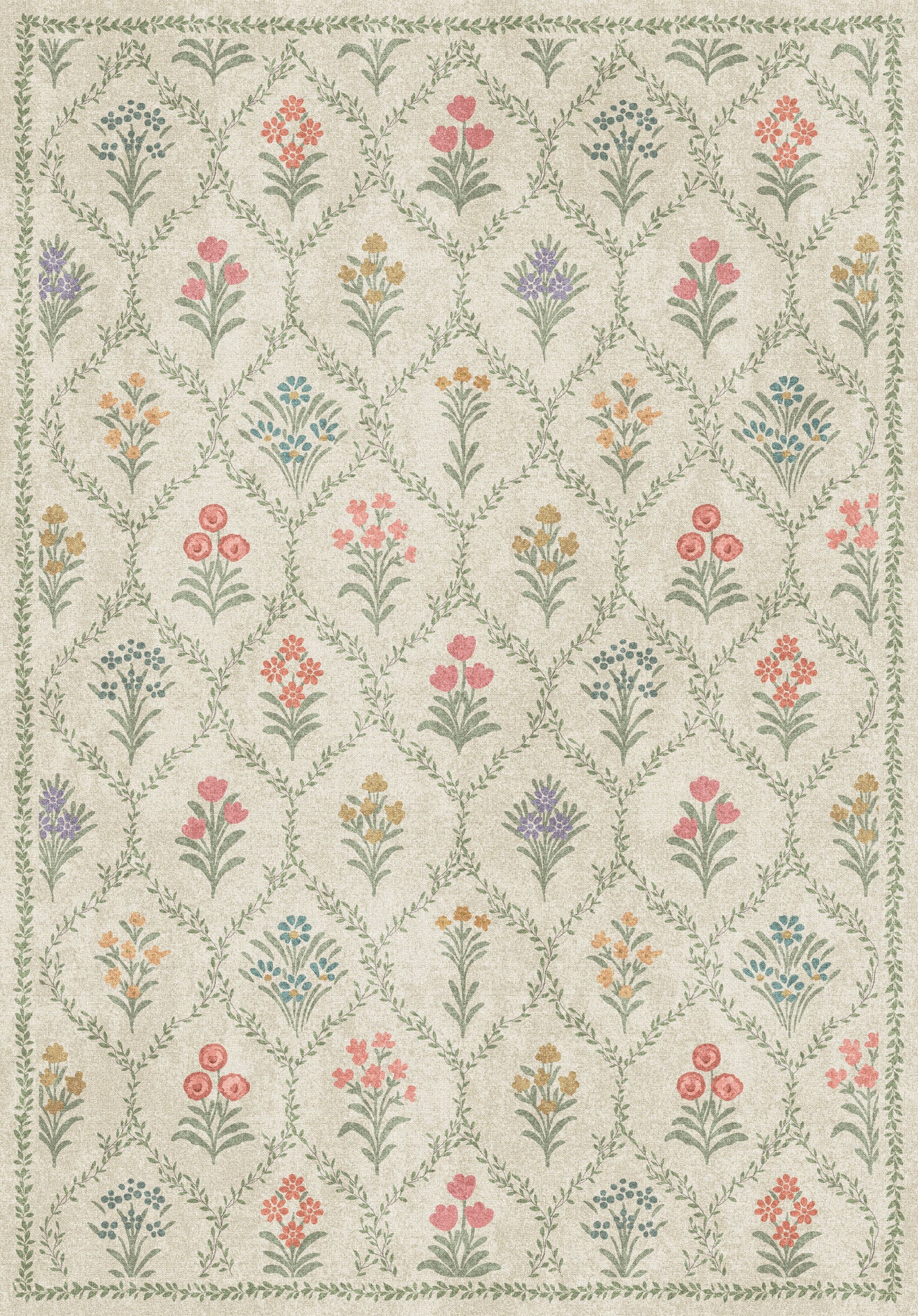 Millie Vintage Floral Garden Rug