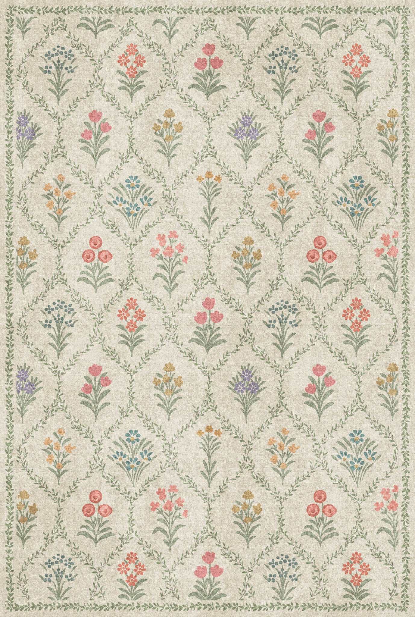 Millie Vintage Floral Garden Rug