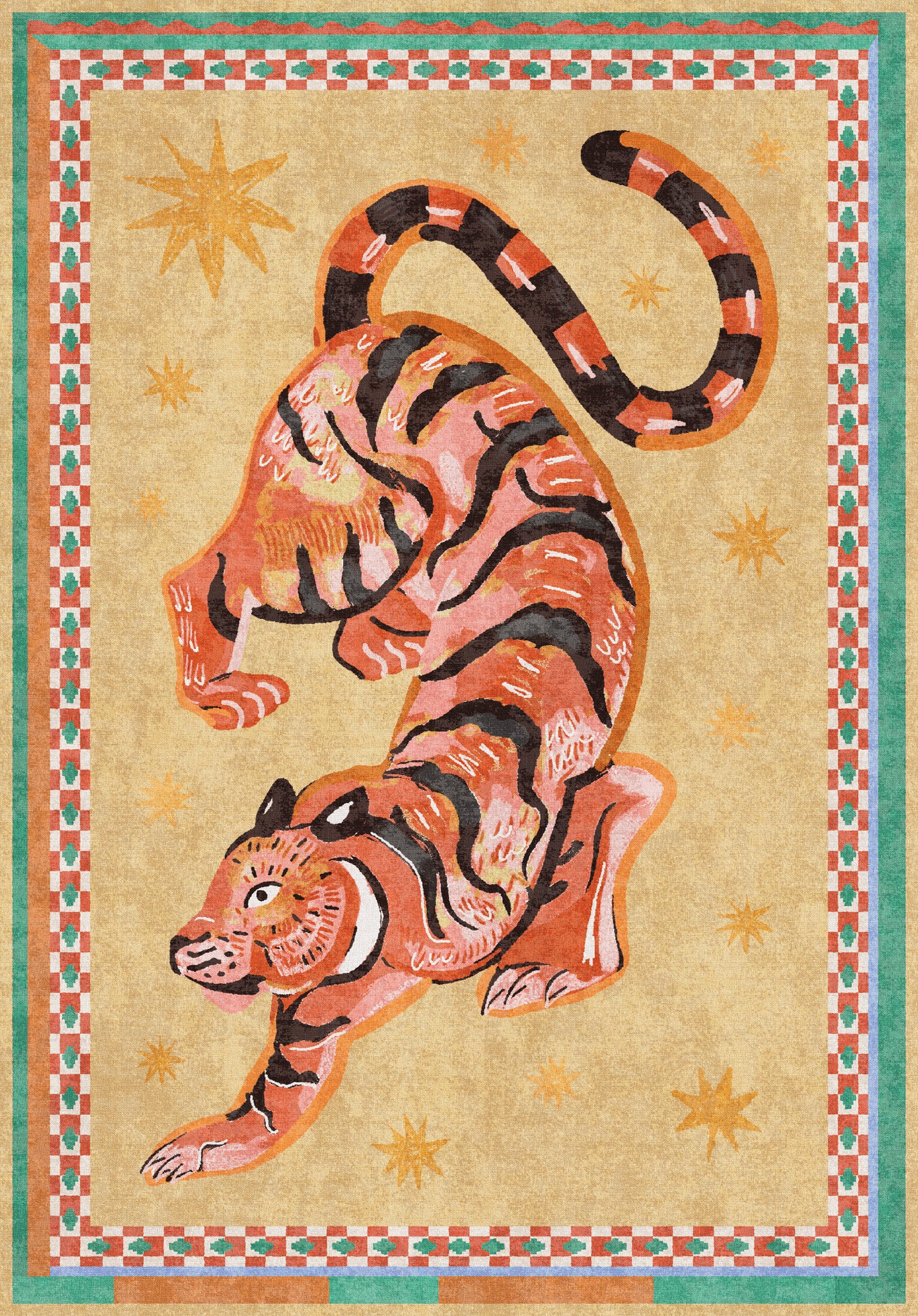 Kairo Celestial Tiger Print Rug