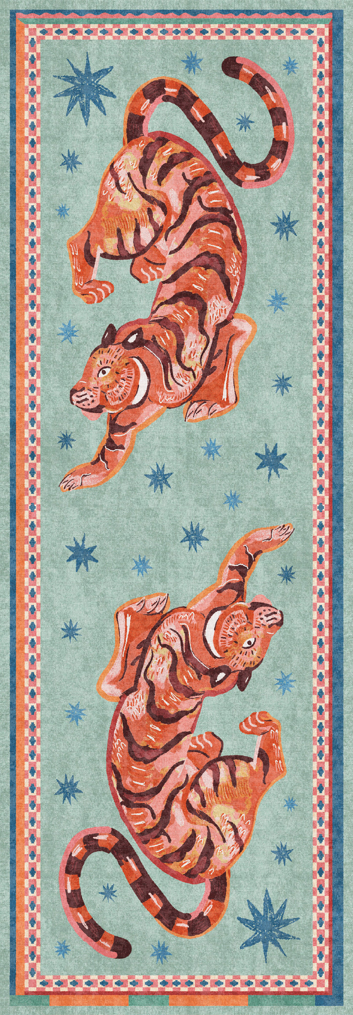 Kairo Tapis imprimé tigre céleste