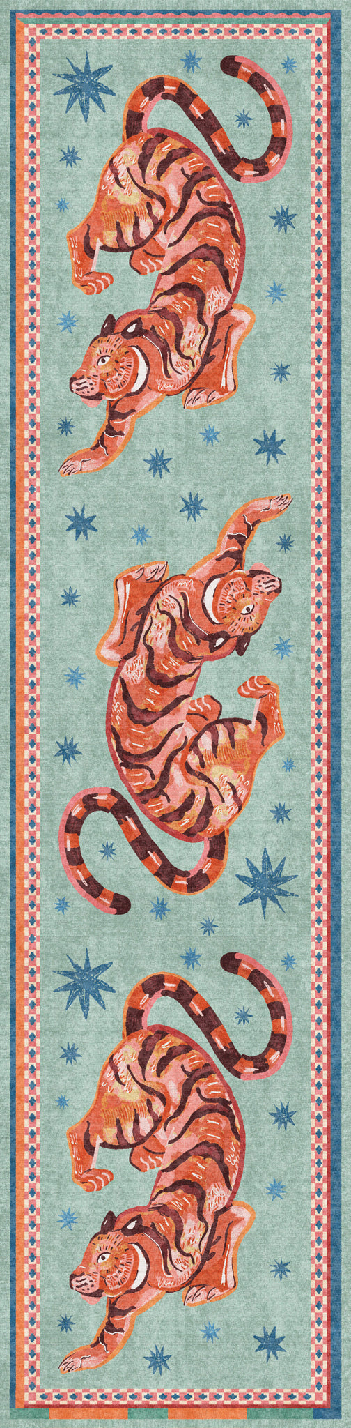 Kairo Tapis imprimé tigre céleste