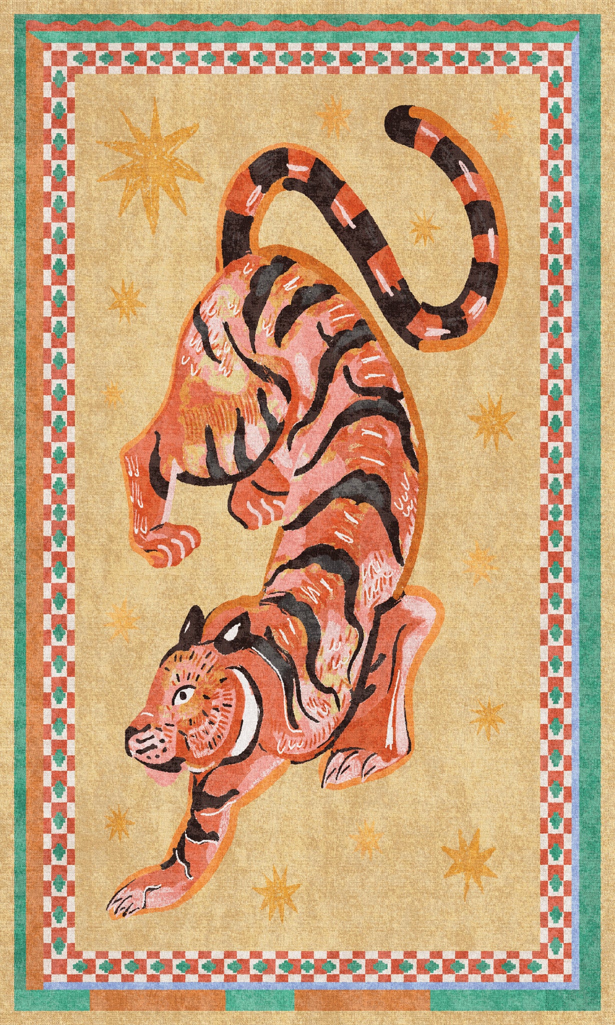 Kairo Celestial Tiger Print Rug