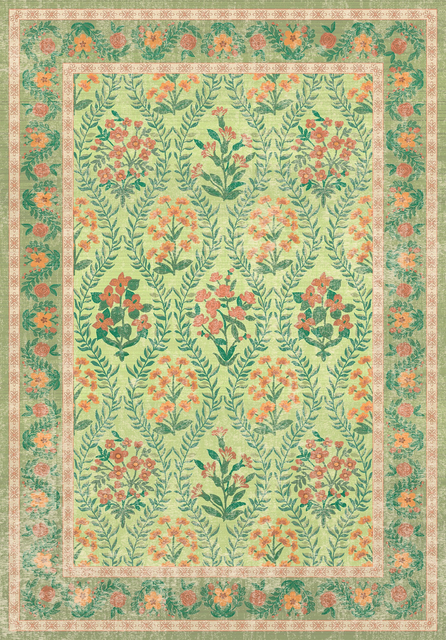 Nolia Vintage Matta Med Blommönster