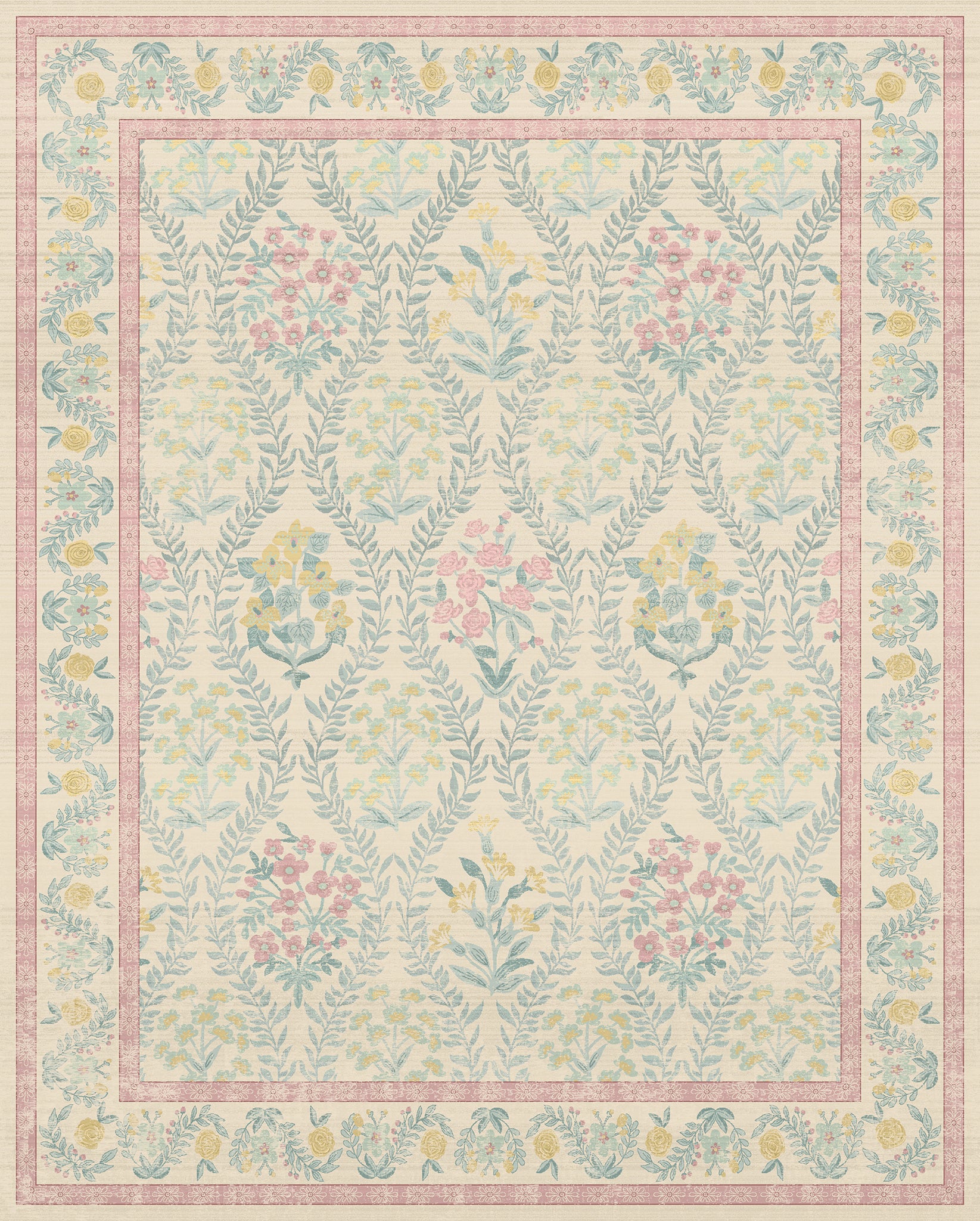 Nolia Vintage Matta Med Blommönster