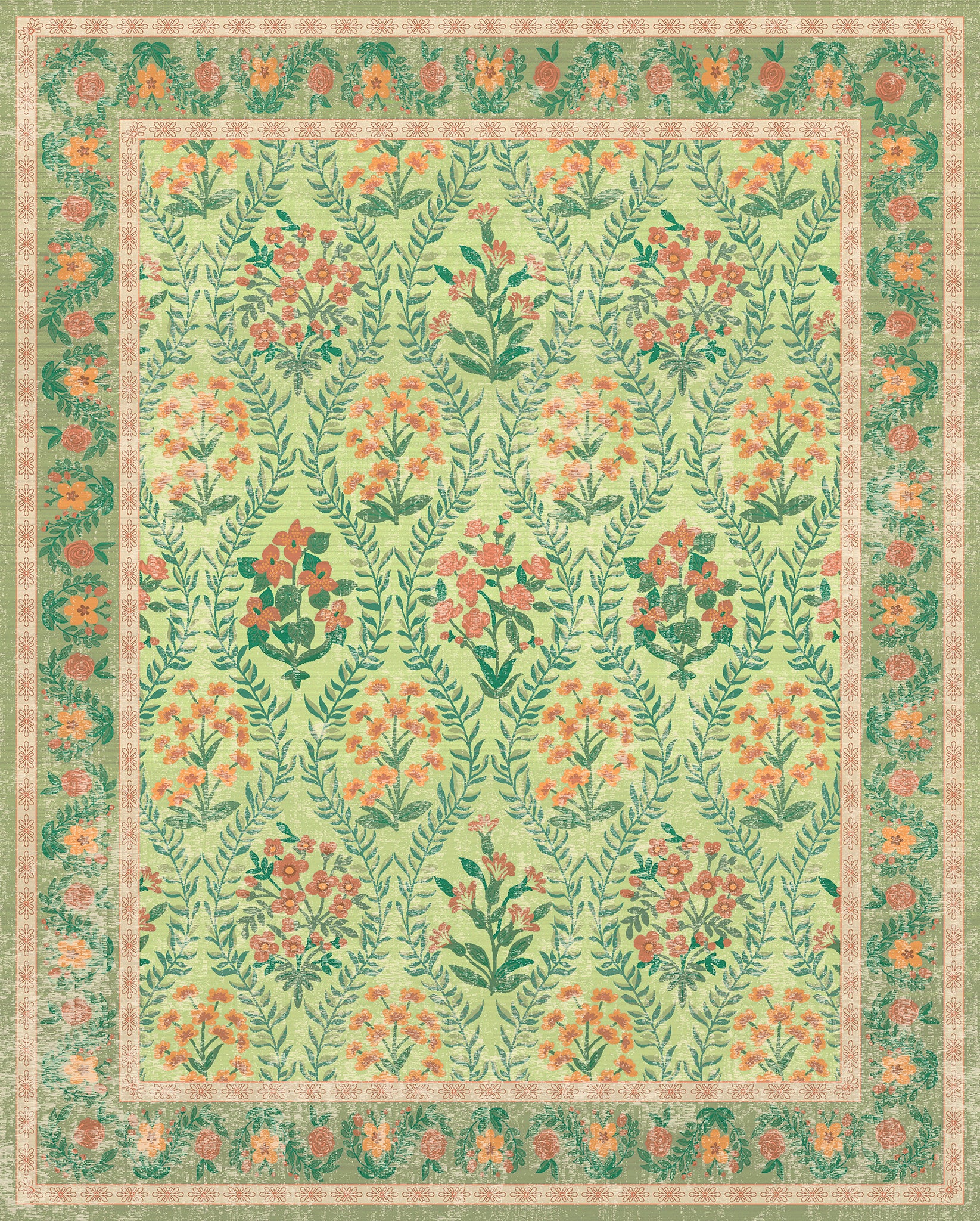 Nolia Vintage Matta Med Blommönster