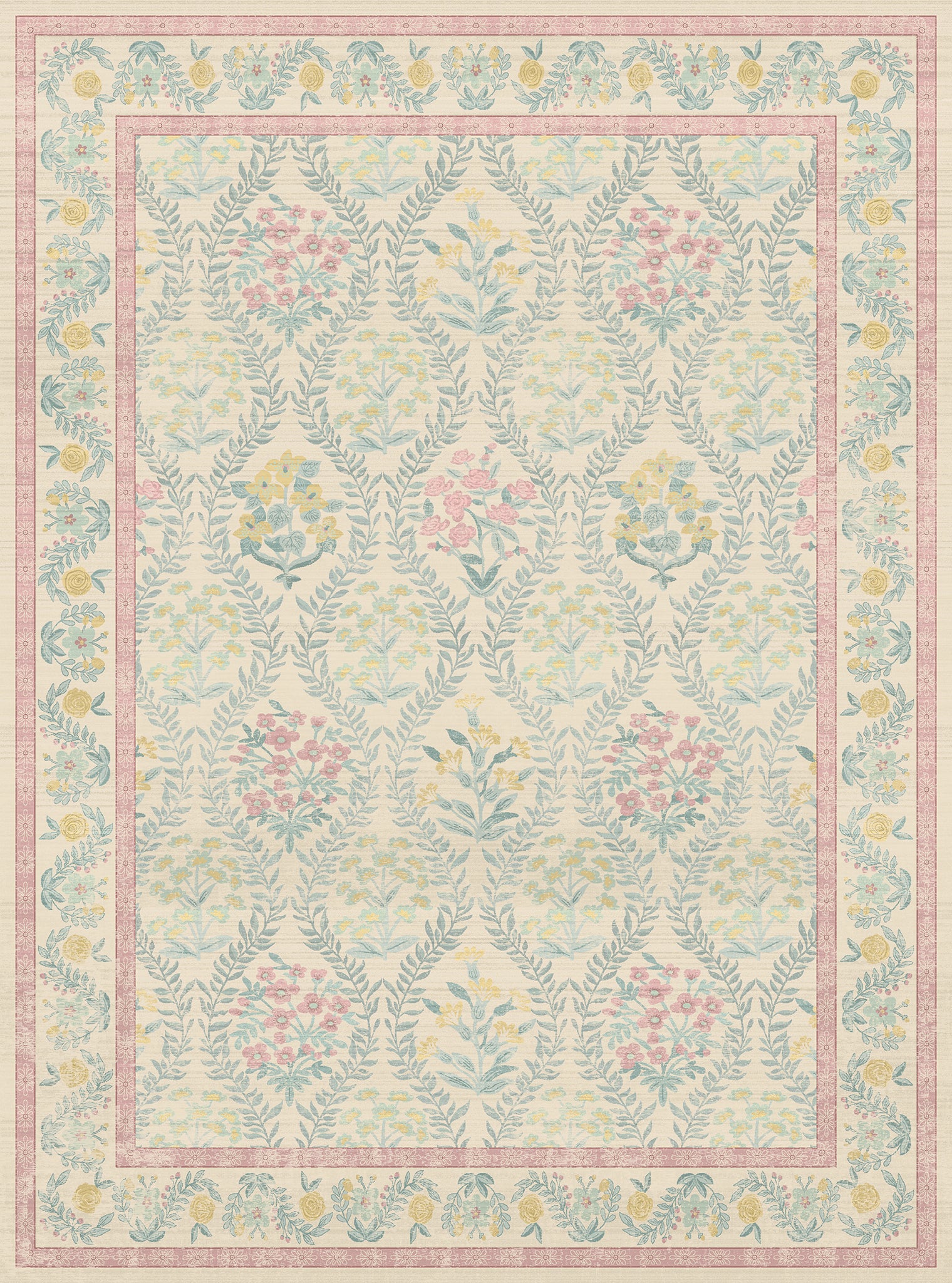 Nolia Vintage Matta Med Blommönster