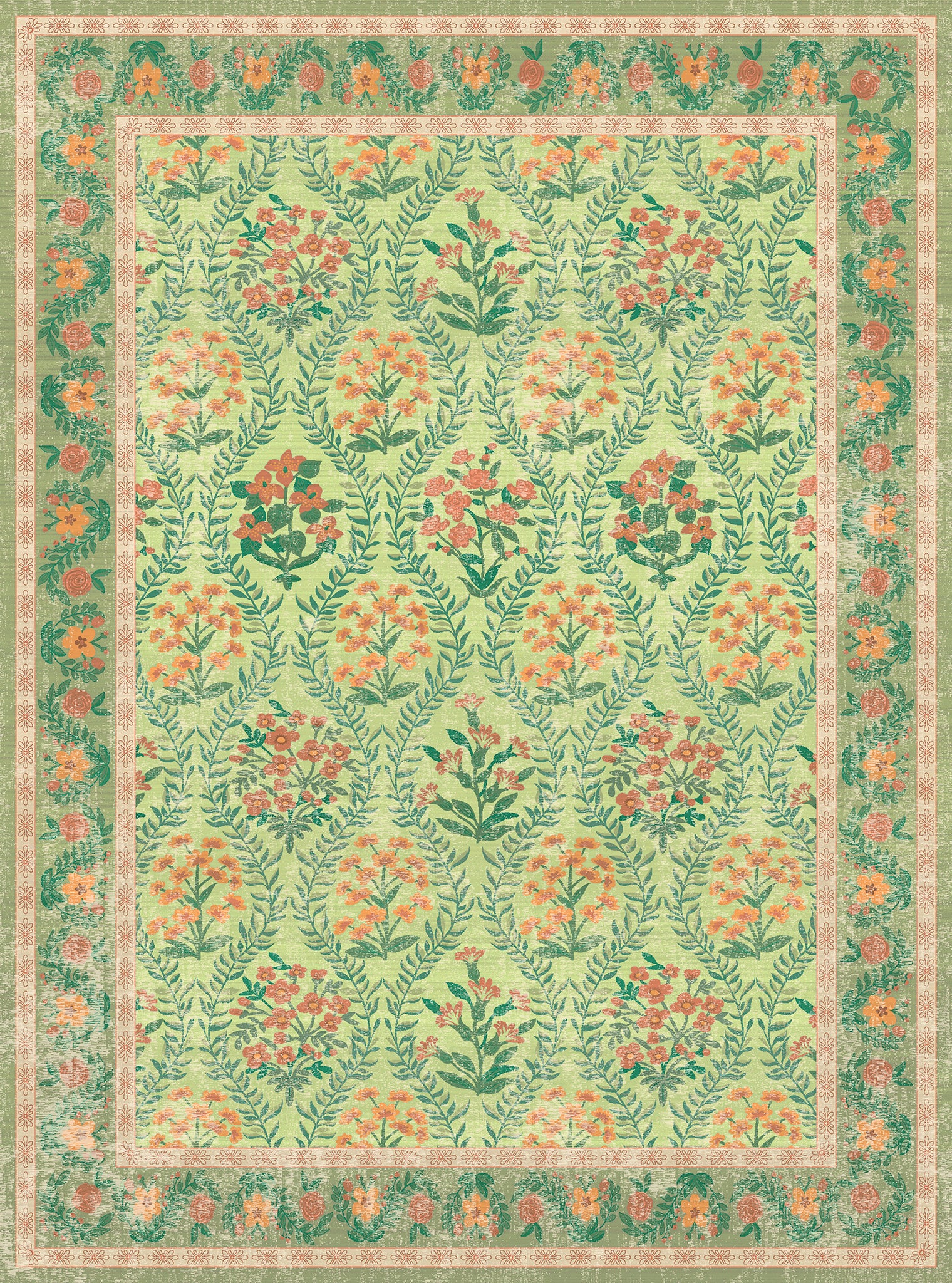 Nolia Vintage Matta Med Blommönster