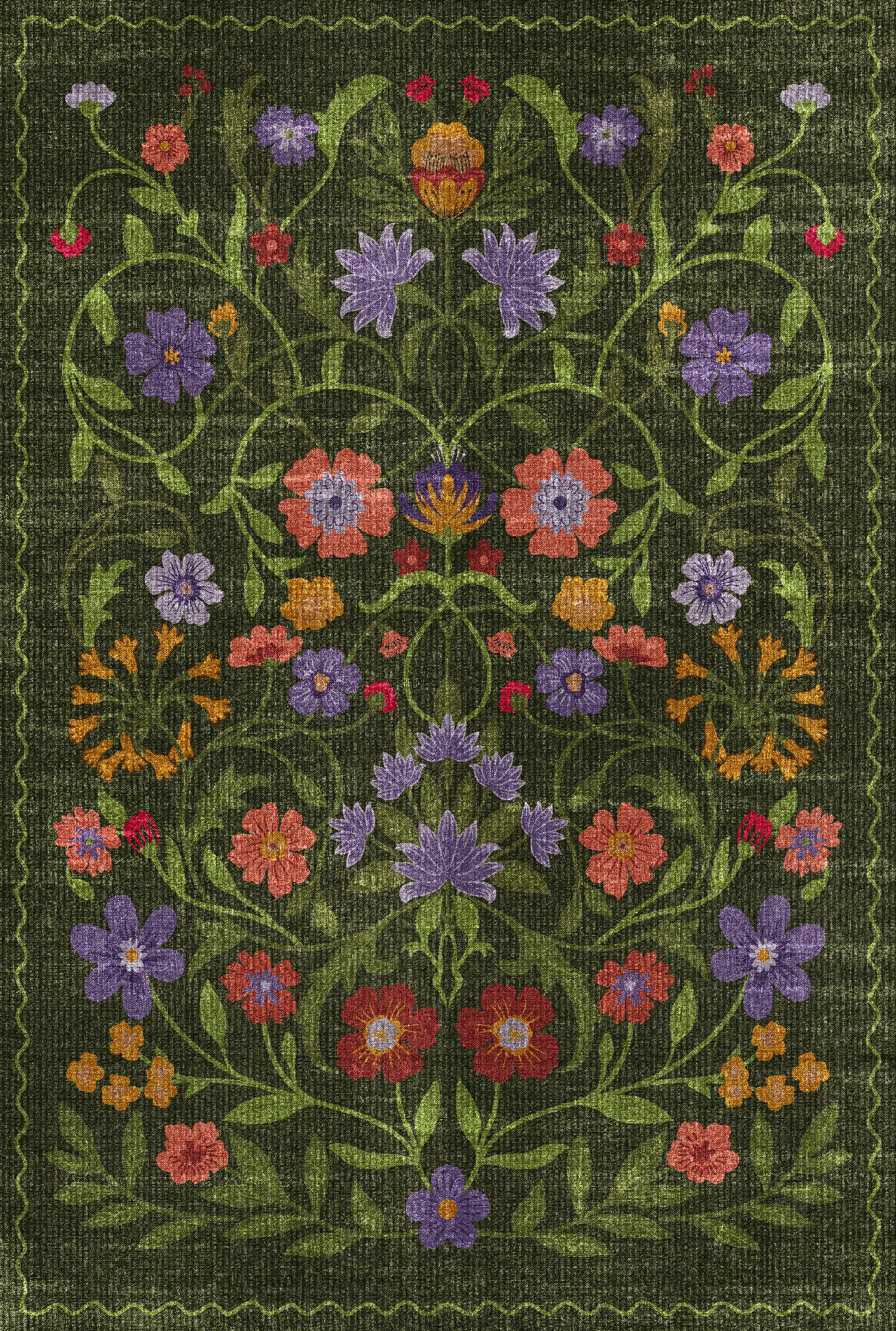 Camille Ботанически цветен килим